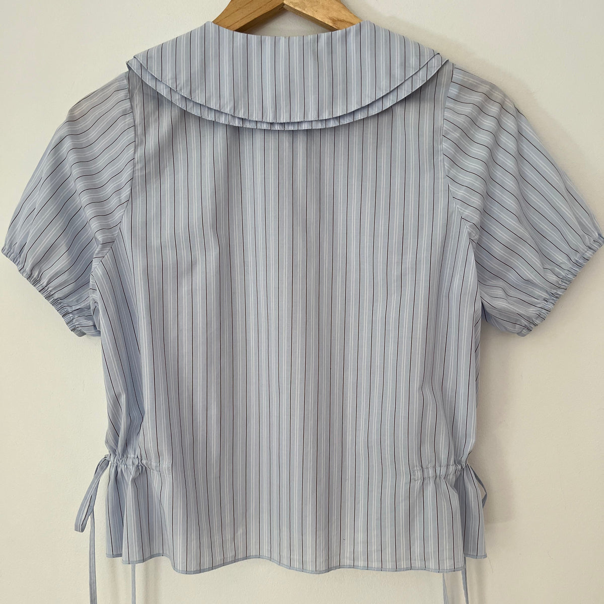 Deiji Studios DOUBLE COLLAR Shirt in Mineral Stripe Size XS.