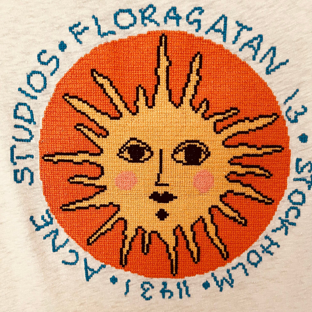 Acne Studios Yellow Sun Embroidery Tee Size M.