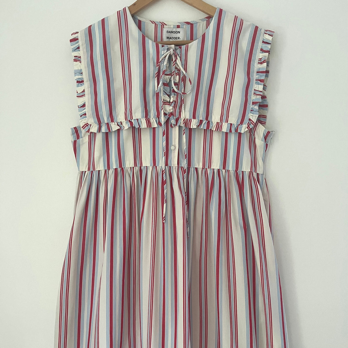 Damson Madder JOSEPHINE Stripe Midi Dress Size 16.