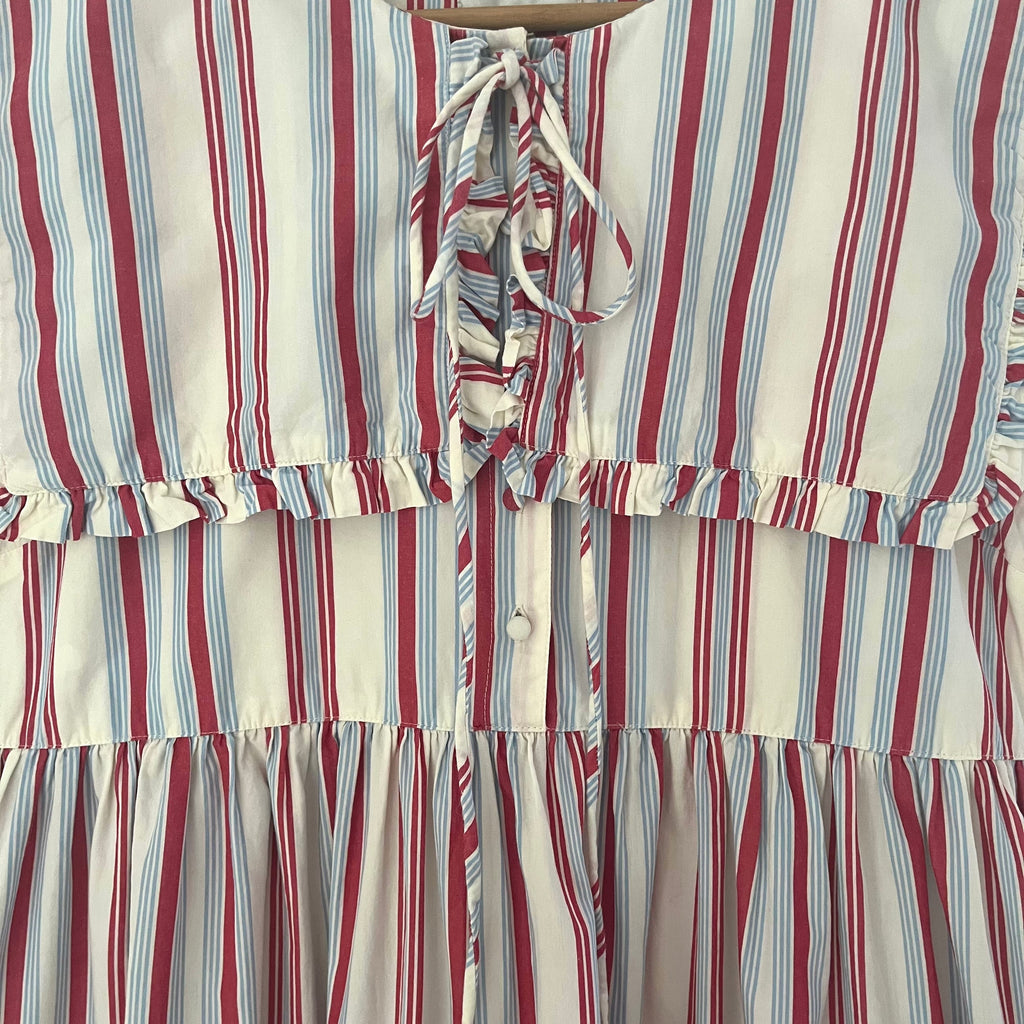 Damson Madder JOSEPHINE Stripe Midi Dress Size 16.