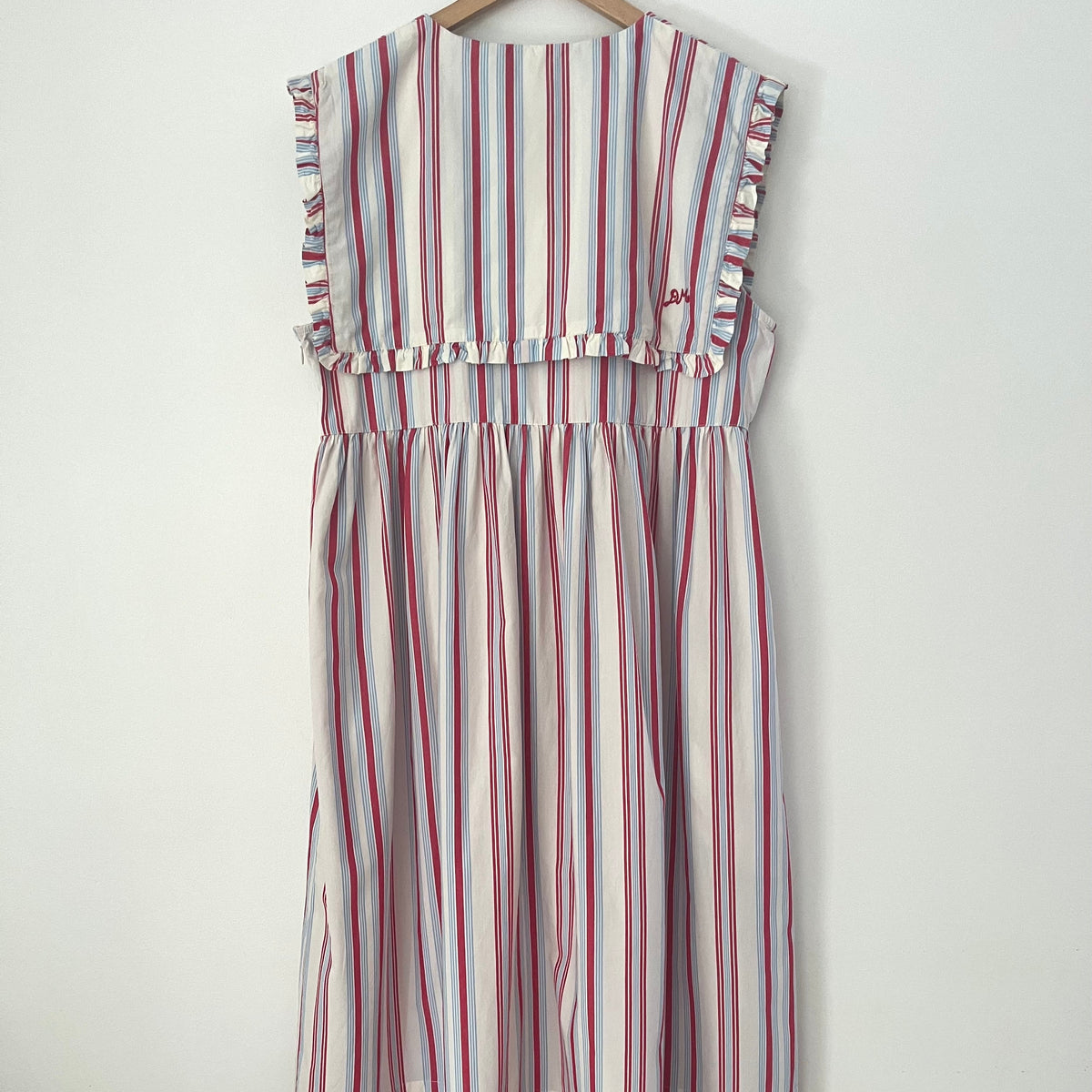 Damson Madder JOSEPHINE Stripe Midi Dress Size 16.