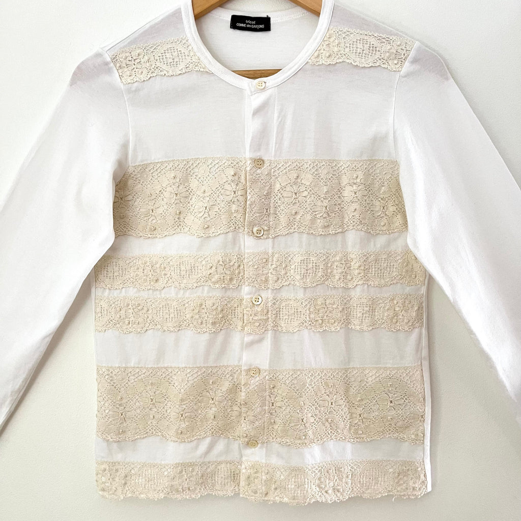Comme Des Garcons Tricot Archive Long Sleeve Lace Blouse Size S.