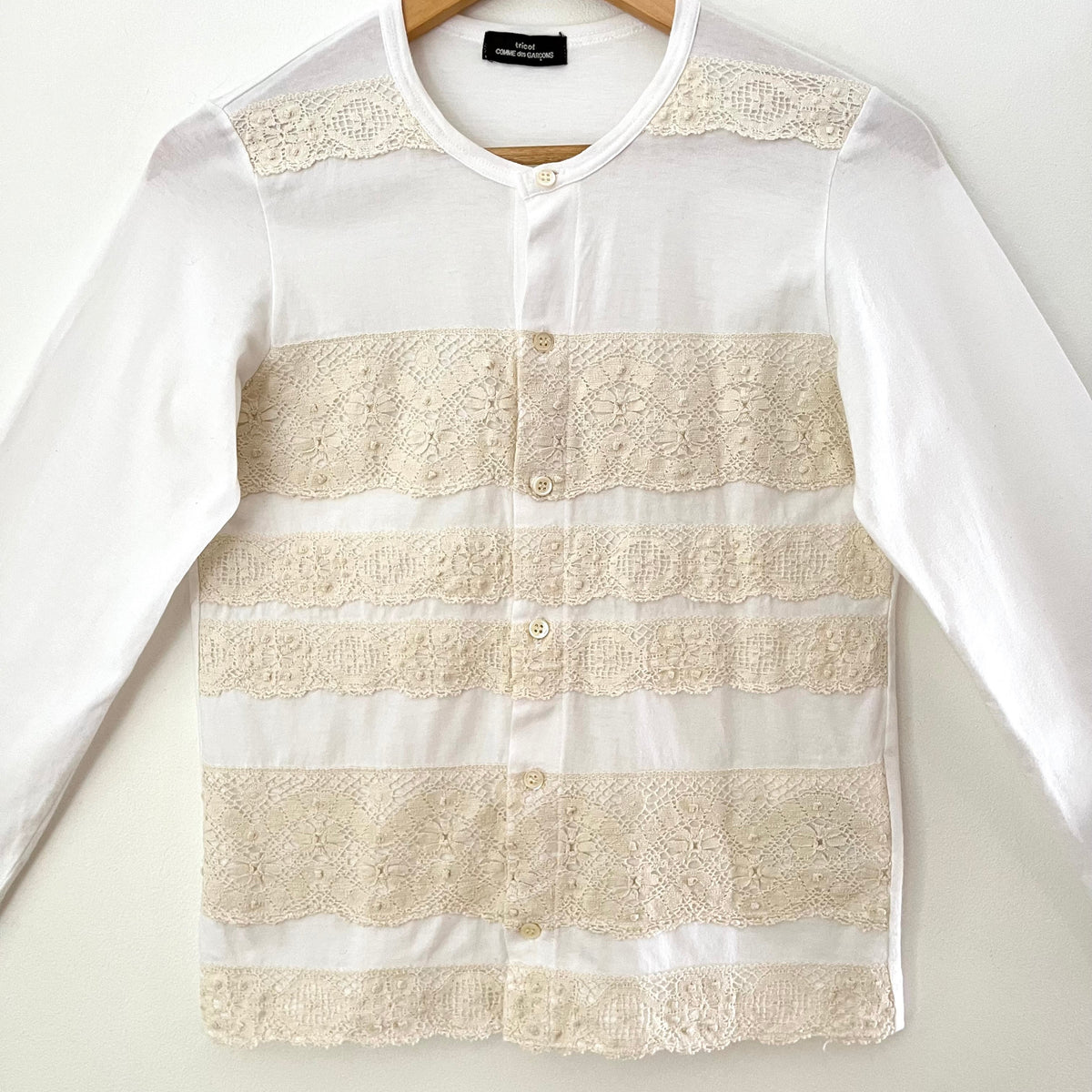 Comme Des Garcons Tricot Archive Long Sleeve Lace Blouse Size S.