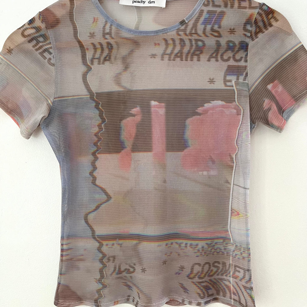 Peachy Den SO HAIR Baby Mesh Tee Size XS.