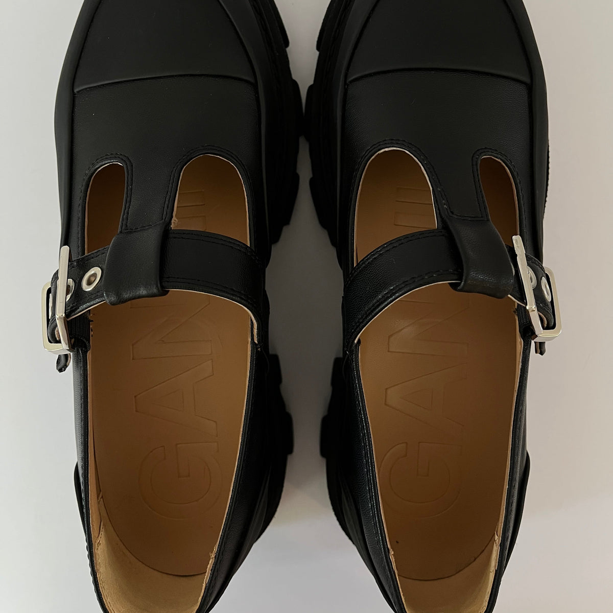 Ganni Cleated Mary Jane Loafers Size IT40/US9.