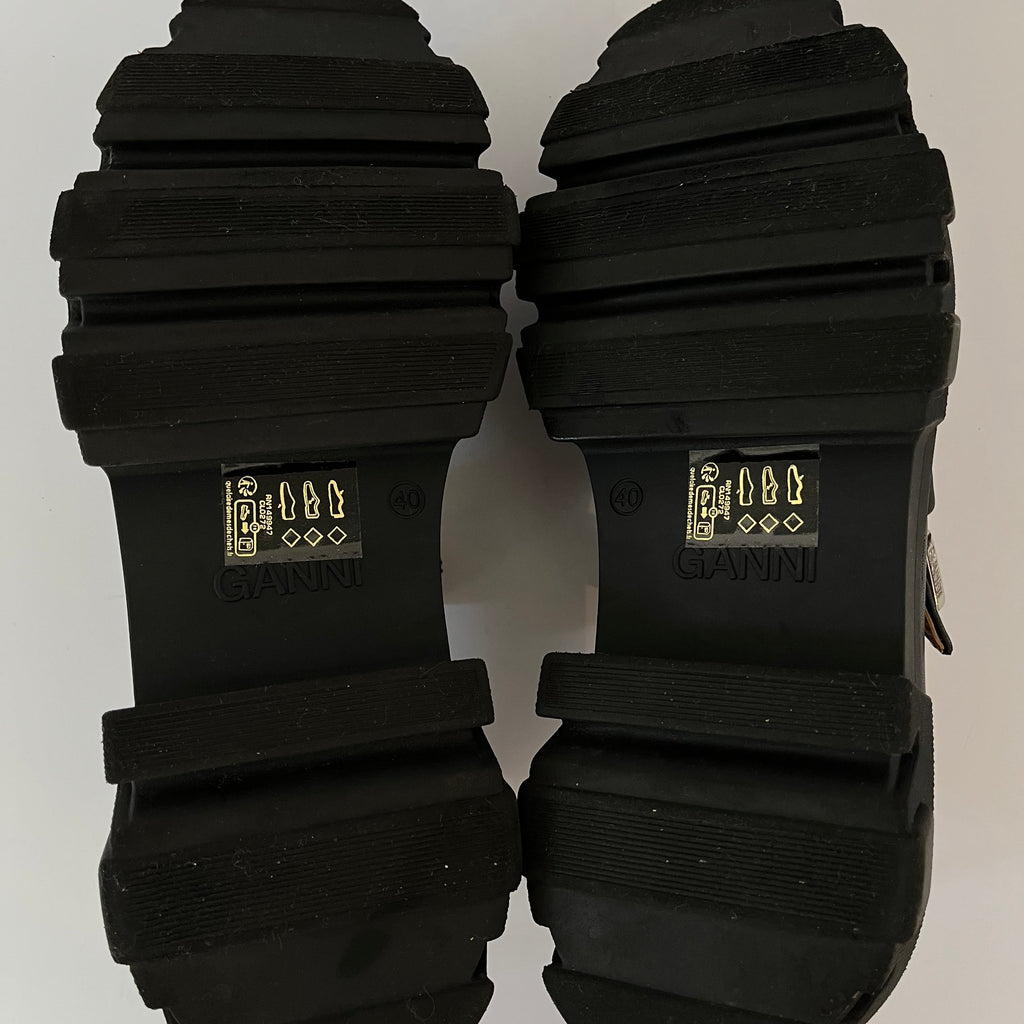 Ganni Cleated Mary Jane Loafers Size IT40/US9.