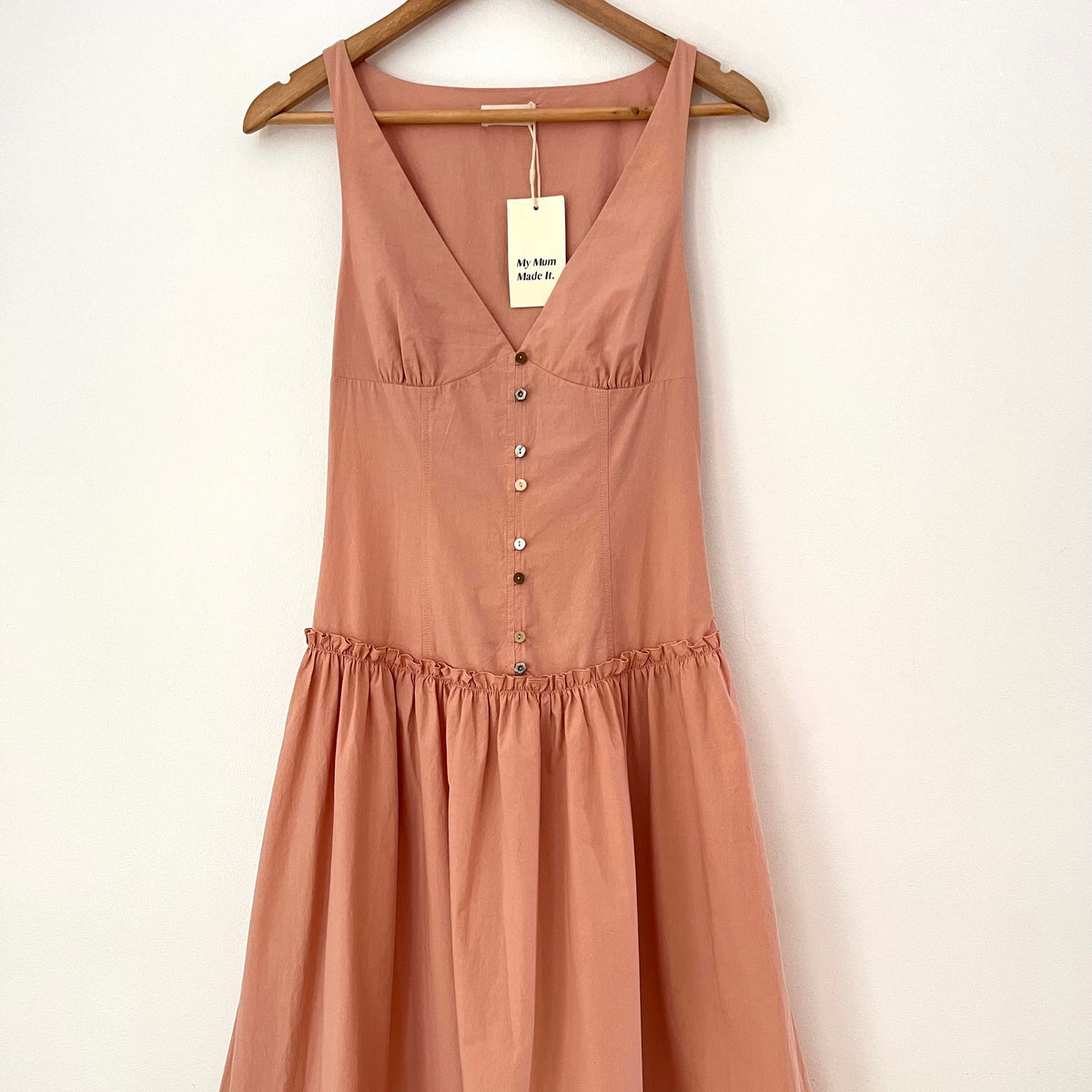My Mum Made It BNWT Button Dress in Peach Size S.