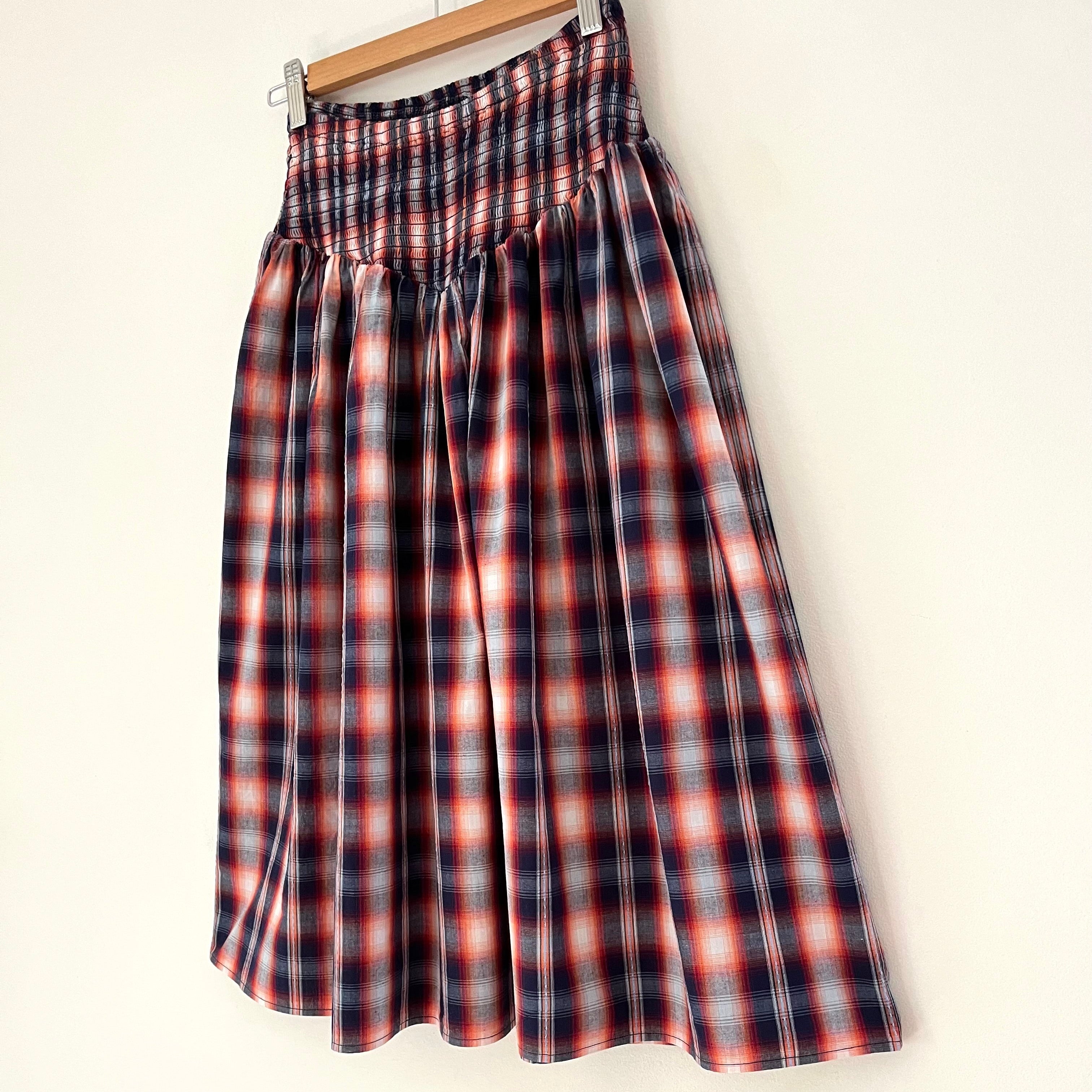 Après Studios Shirred Midi in Grape Plaid Size XS.