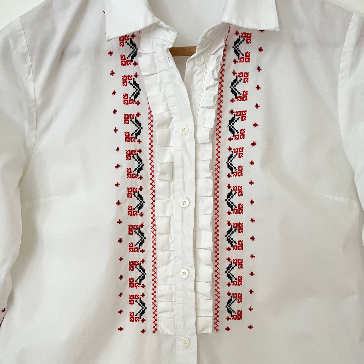Claudie Pierlot Embroidered Folk Blouse Size 36/AU8.