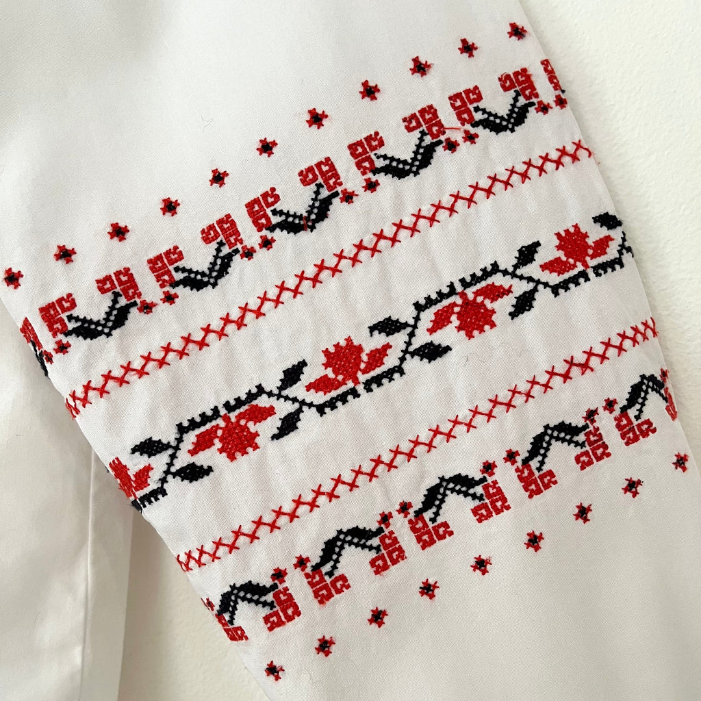 Claudie Pierlot Embroidered Folk Blouse Size 36/AU8.