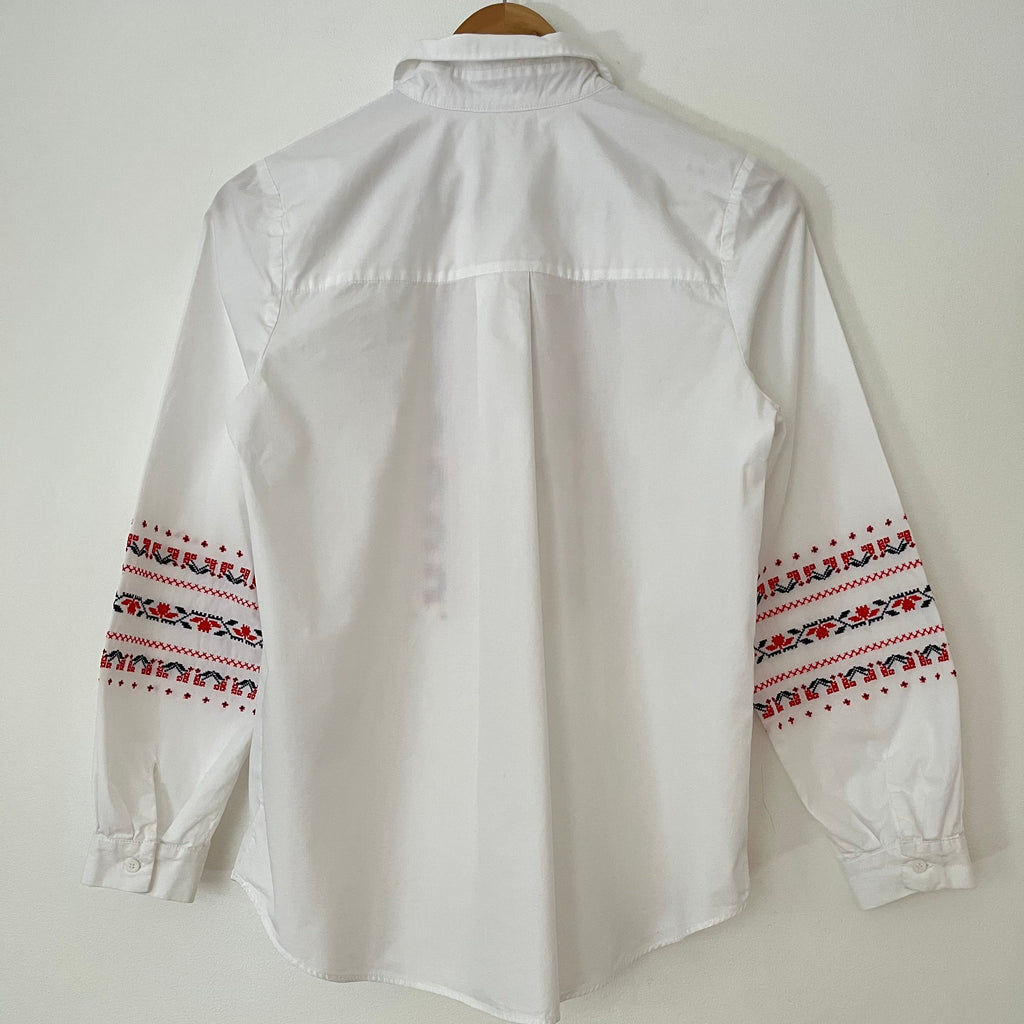 Claudie Pierlot Embroidered Folk Blouse Size 36/AU8.