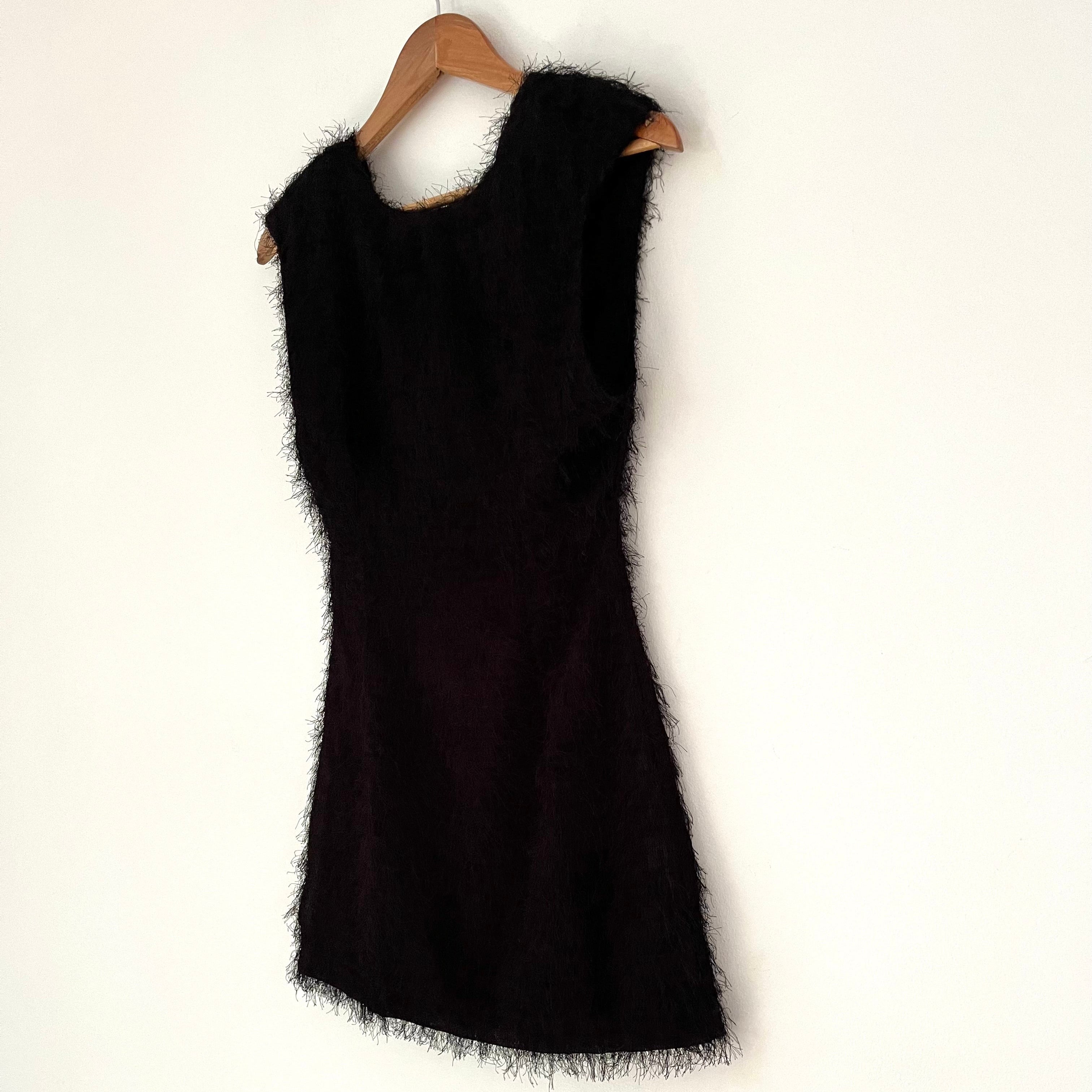 Après Studios Black Fringe Mini Dress Size AU6.