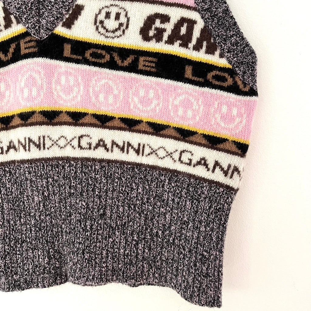 Ganni Multicolour Jacquard Vest Size S.