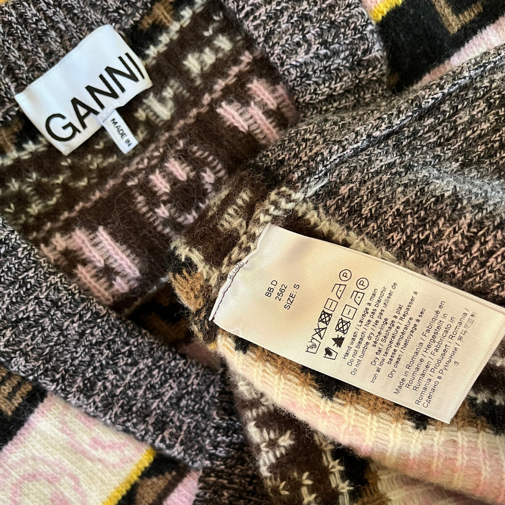 Ganni Multicolour Jacquard Vest Size S.