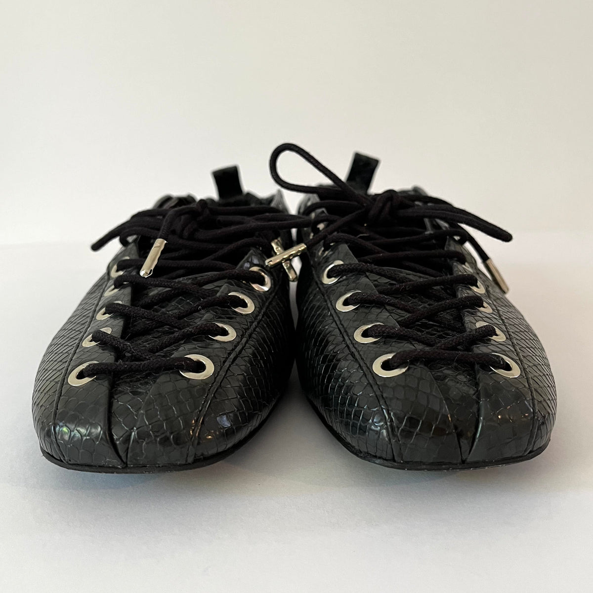 Ganni EYELET Lace Up Ballet Flats Size 39.