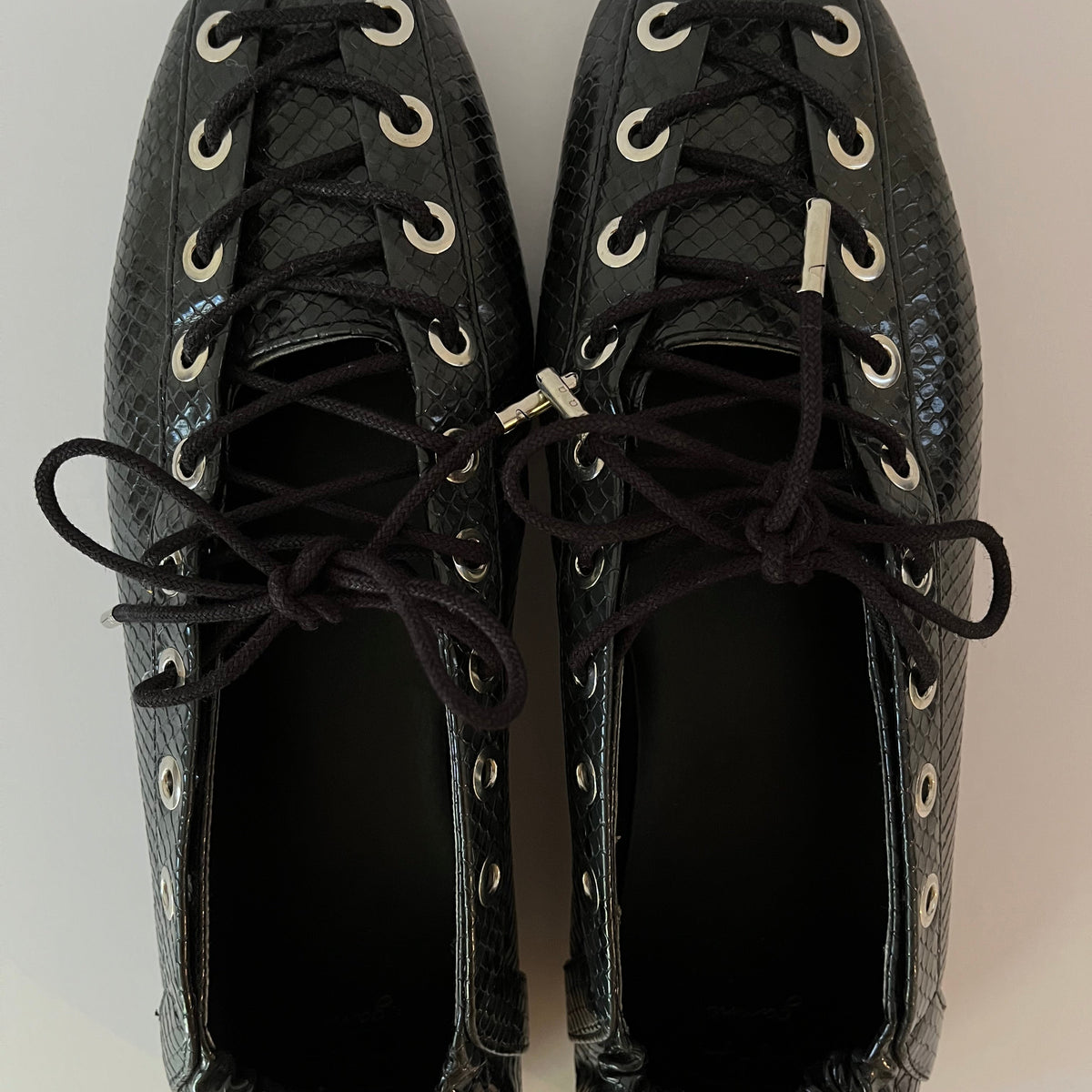 Ganni EYELET Lace Up Ballet Flats Size 39.