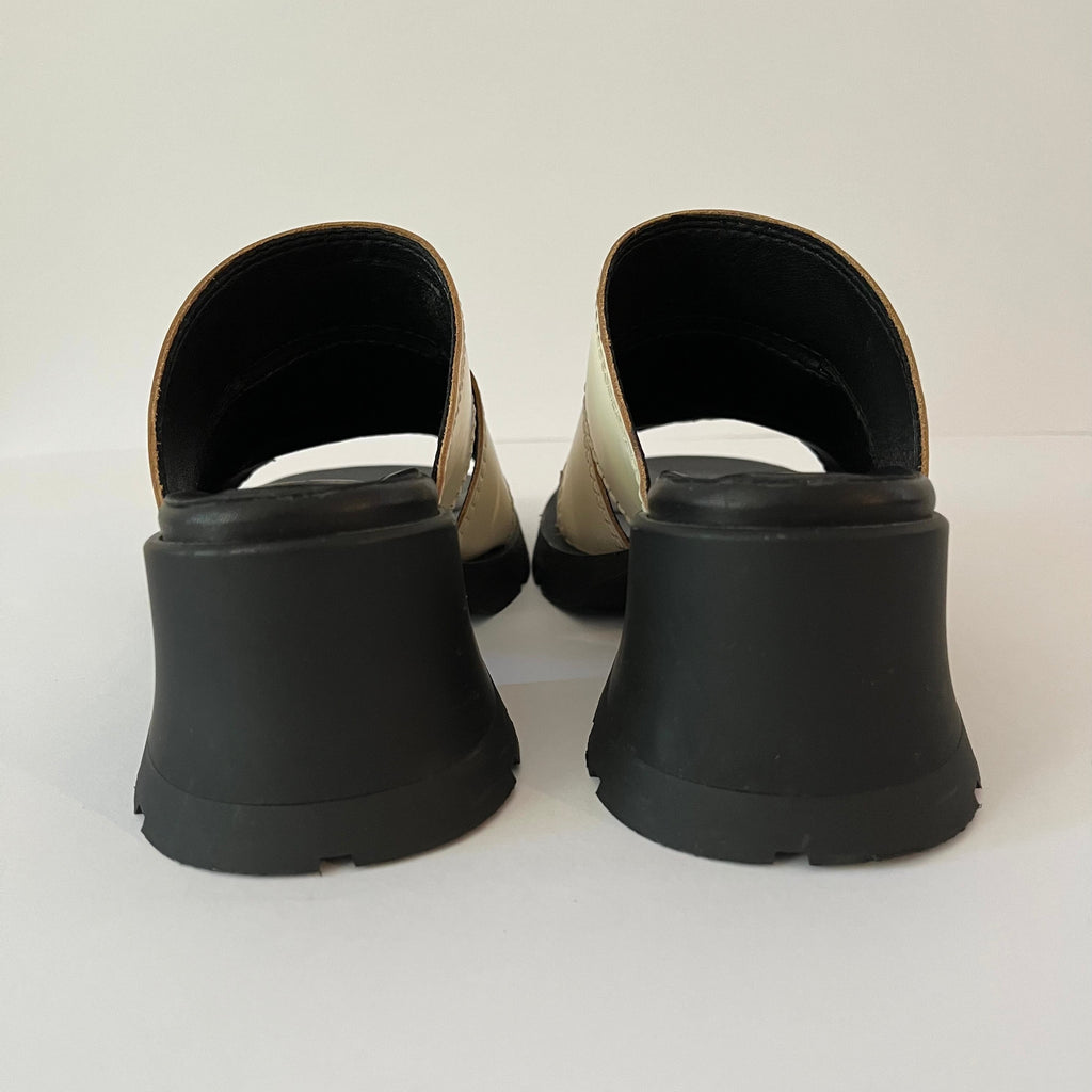 Miista E8 JADZIA Leather Block Heel Mules Size 37.