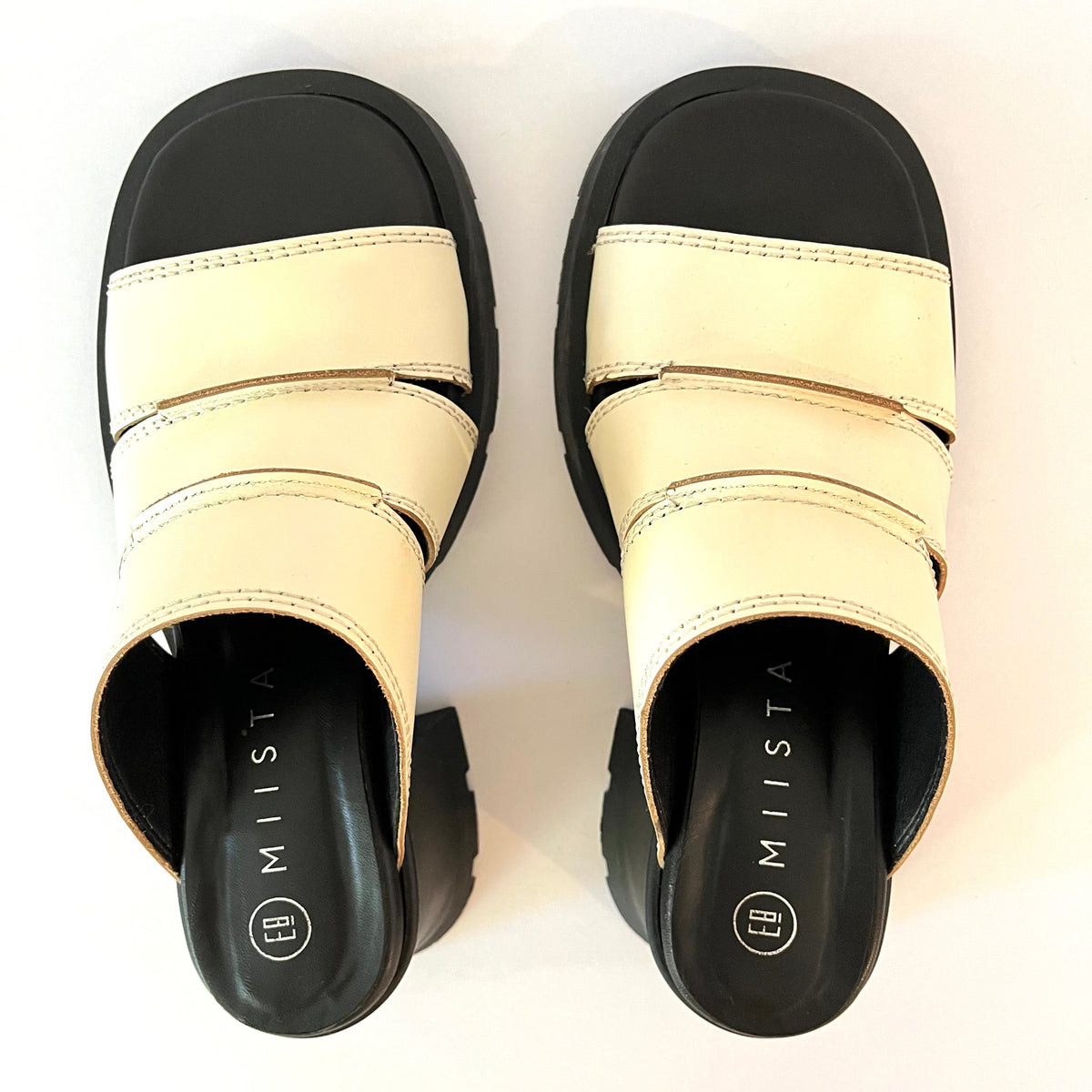 Miista E8 JADZIA Leather Block Heel Mules Size 37.