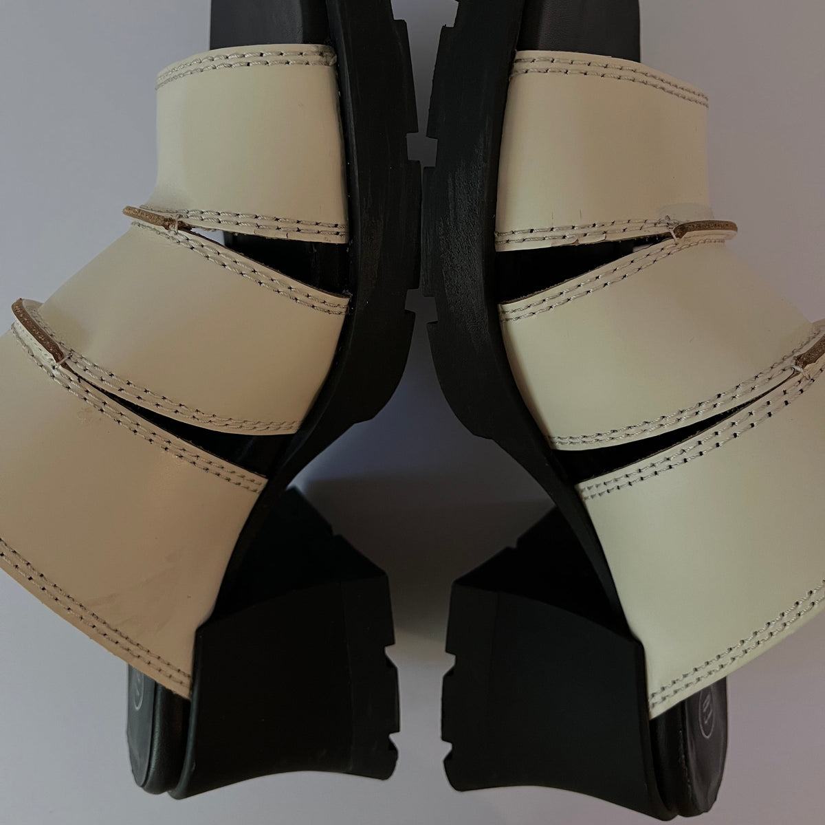 Miista E8 JADZIA Leather Block Heel Mules Size 37.