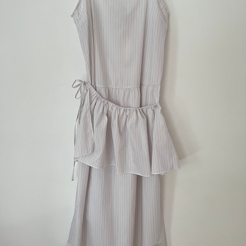 Deiji Studios BNWT PEPLUM Dress in Pacific Stripe Size M.