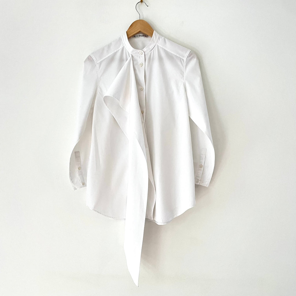Acne Studios BIANCA Dry Pop Shirt In Optic White Size 36/S.