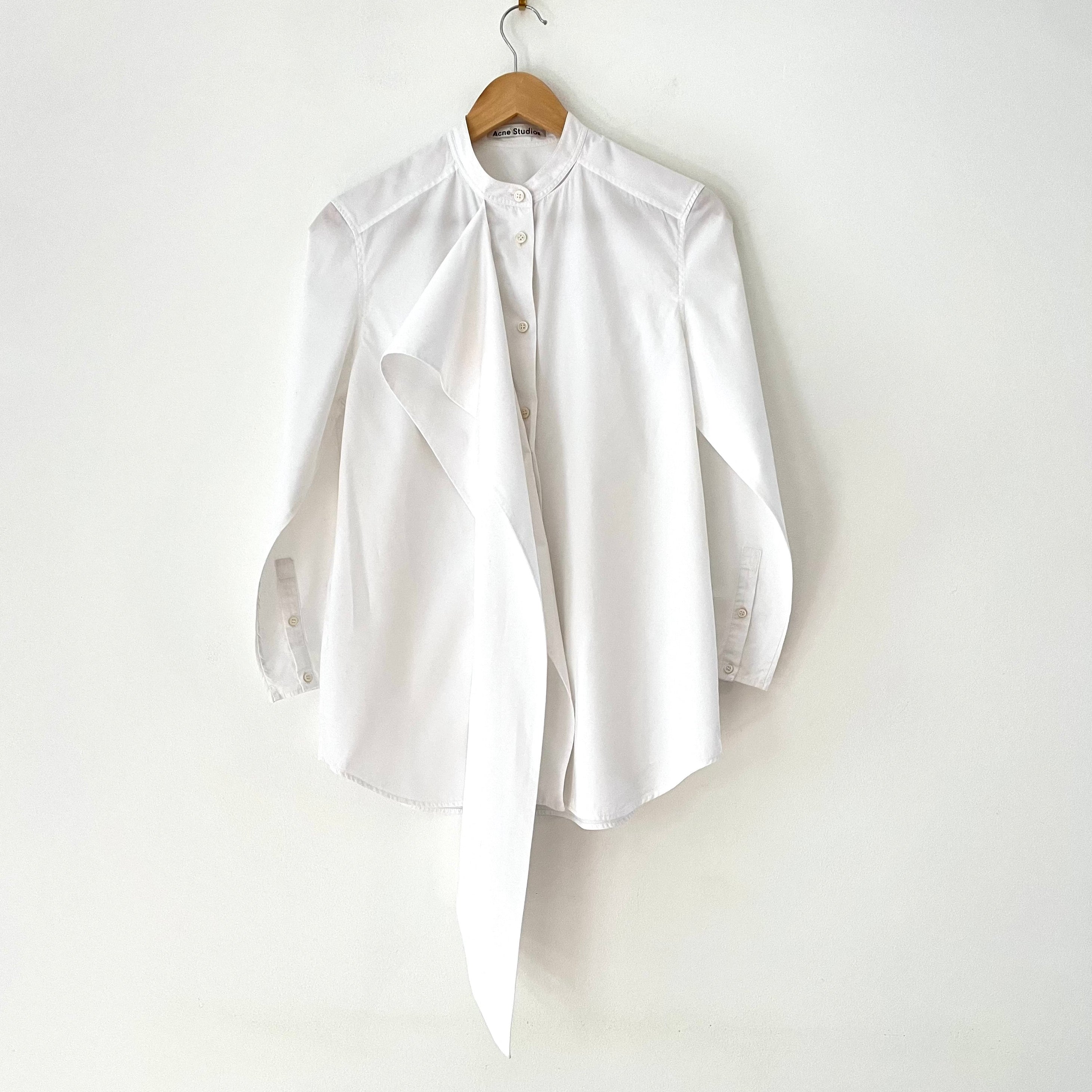 Acne Studios BIANCA Dry Pop Shirt In Optic White Size 36/S.
