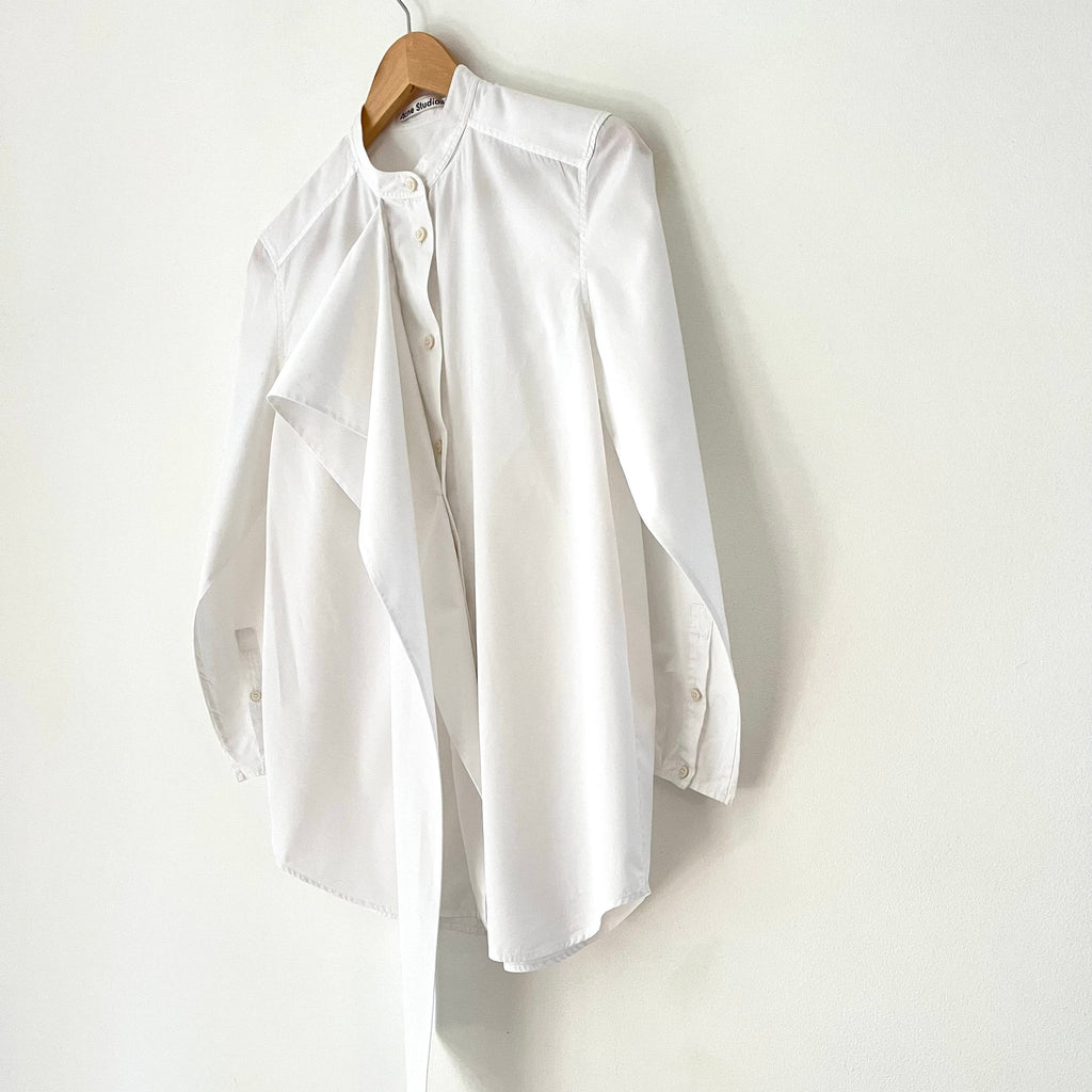Acne Studios BIANCA Dry Pop Shirt In Optic White Size 36/S.