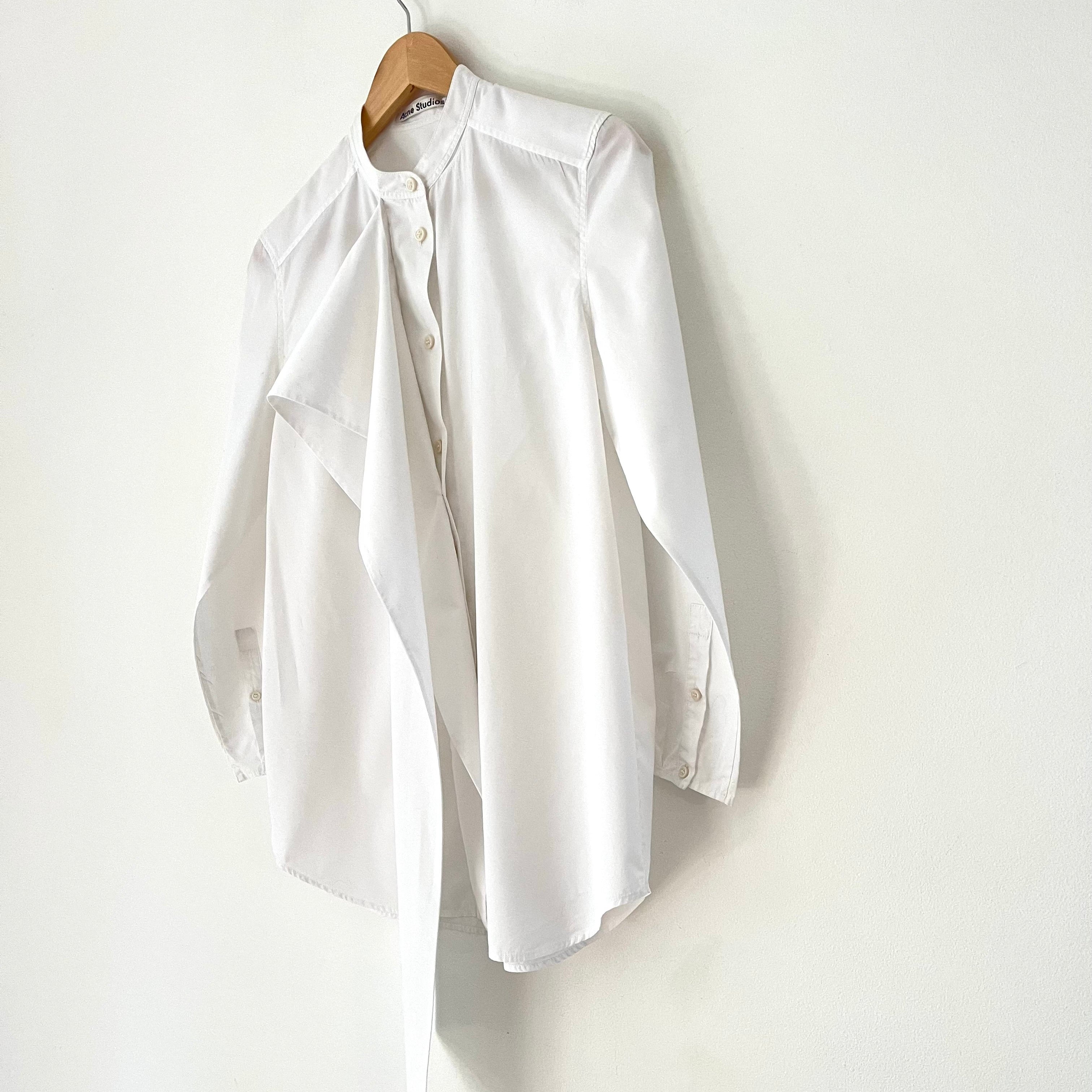Acne Studios BIANCA Dry Pop Shirt In Optic White Size 36/S.