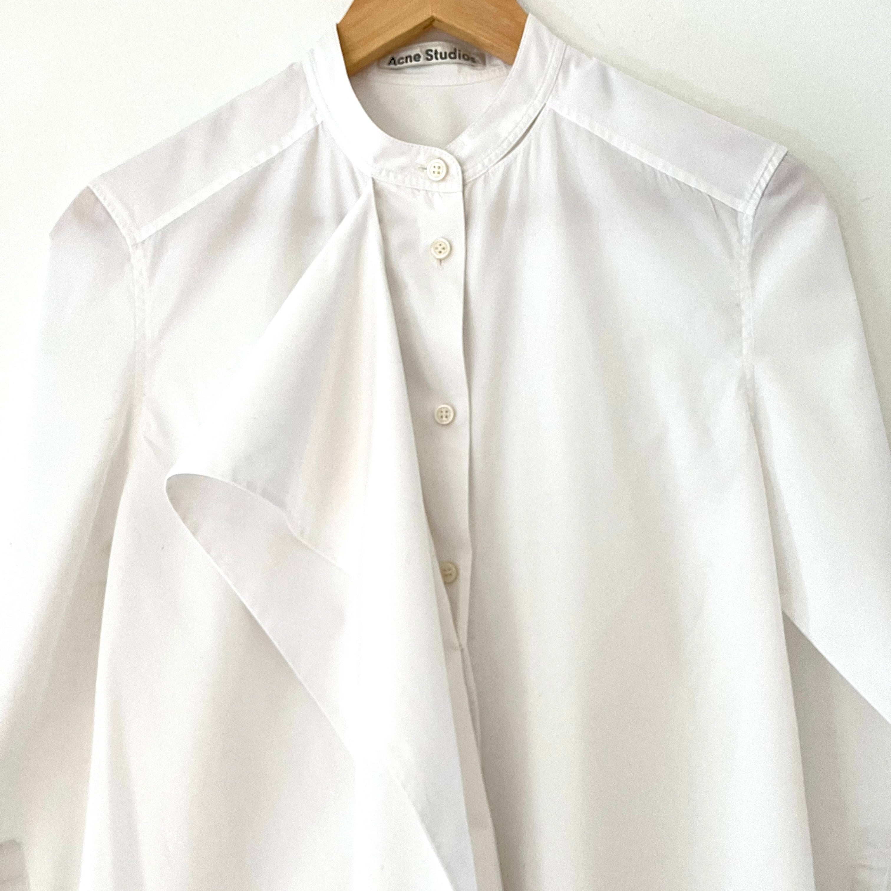 Acne Studios BIANCA Dry Pop Shirt In Optic White Size 36/S.