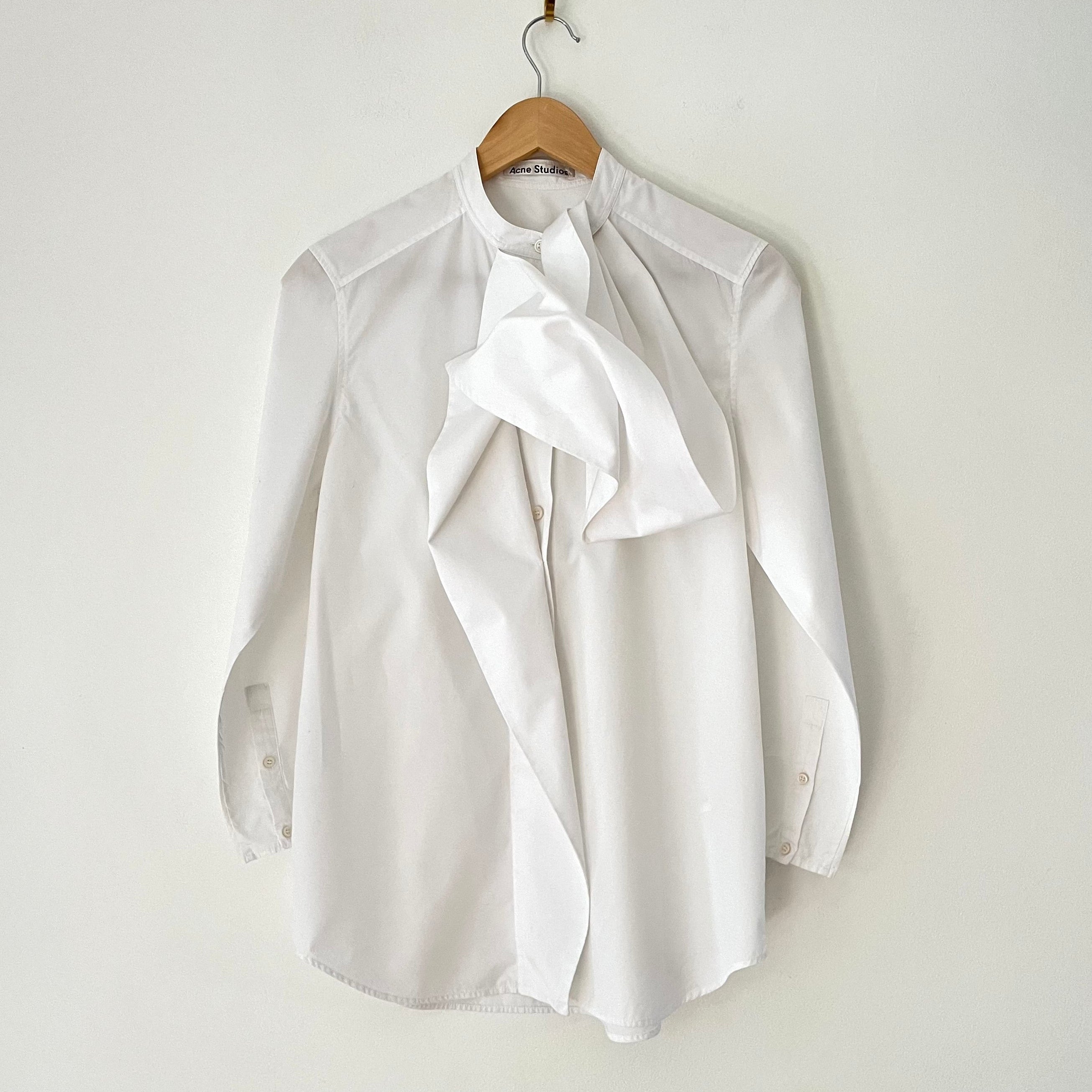 Acne Studios BIANCA Dry Pop Shirt In Optic White Size 36/S.