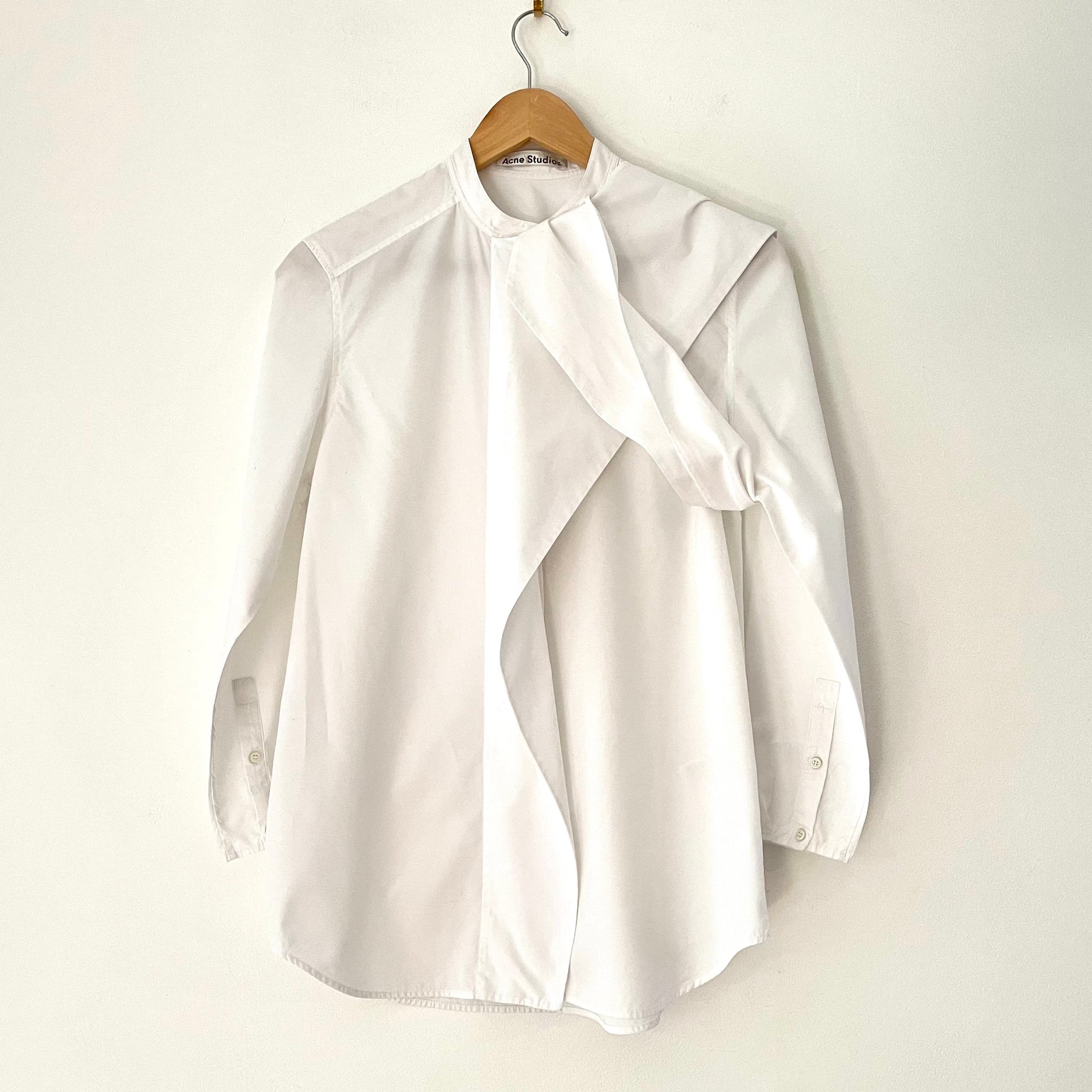 Acne Studios BIANCA Dry Pop Shirt In Optic White Size 36/S.