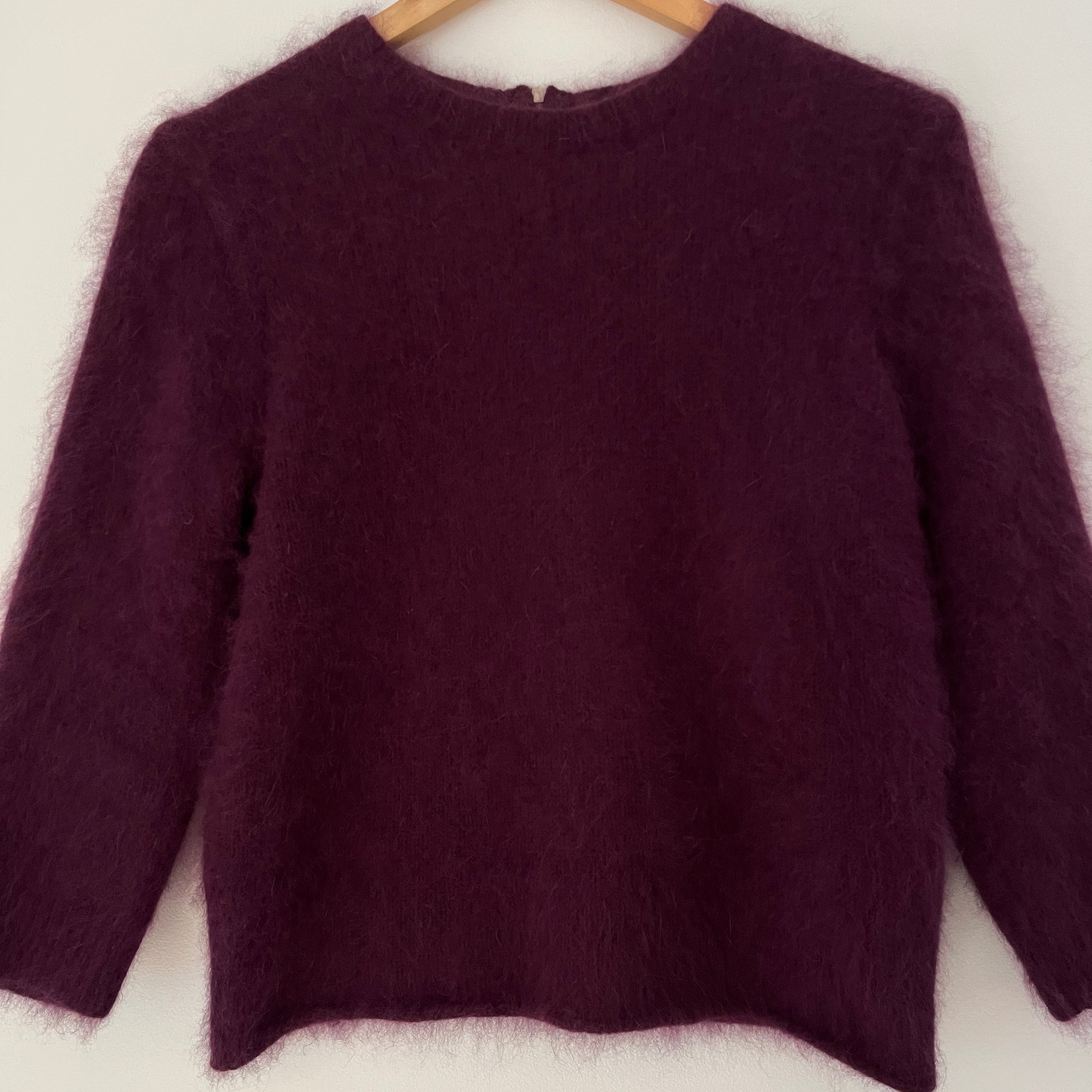 Carven Angora Sweater Top in Wine Size M.