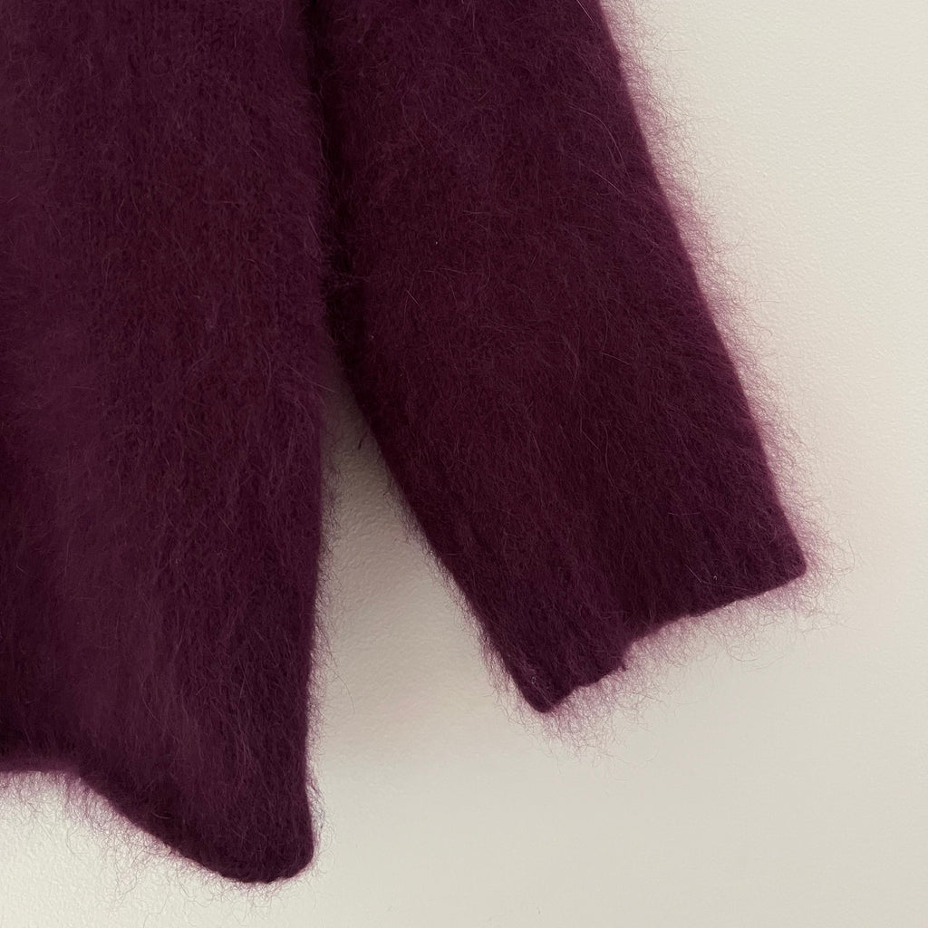 Carven Angora Sweater Top in Wine Size M.