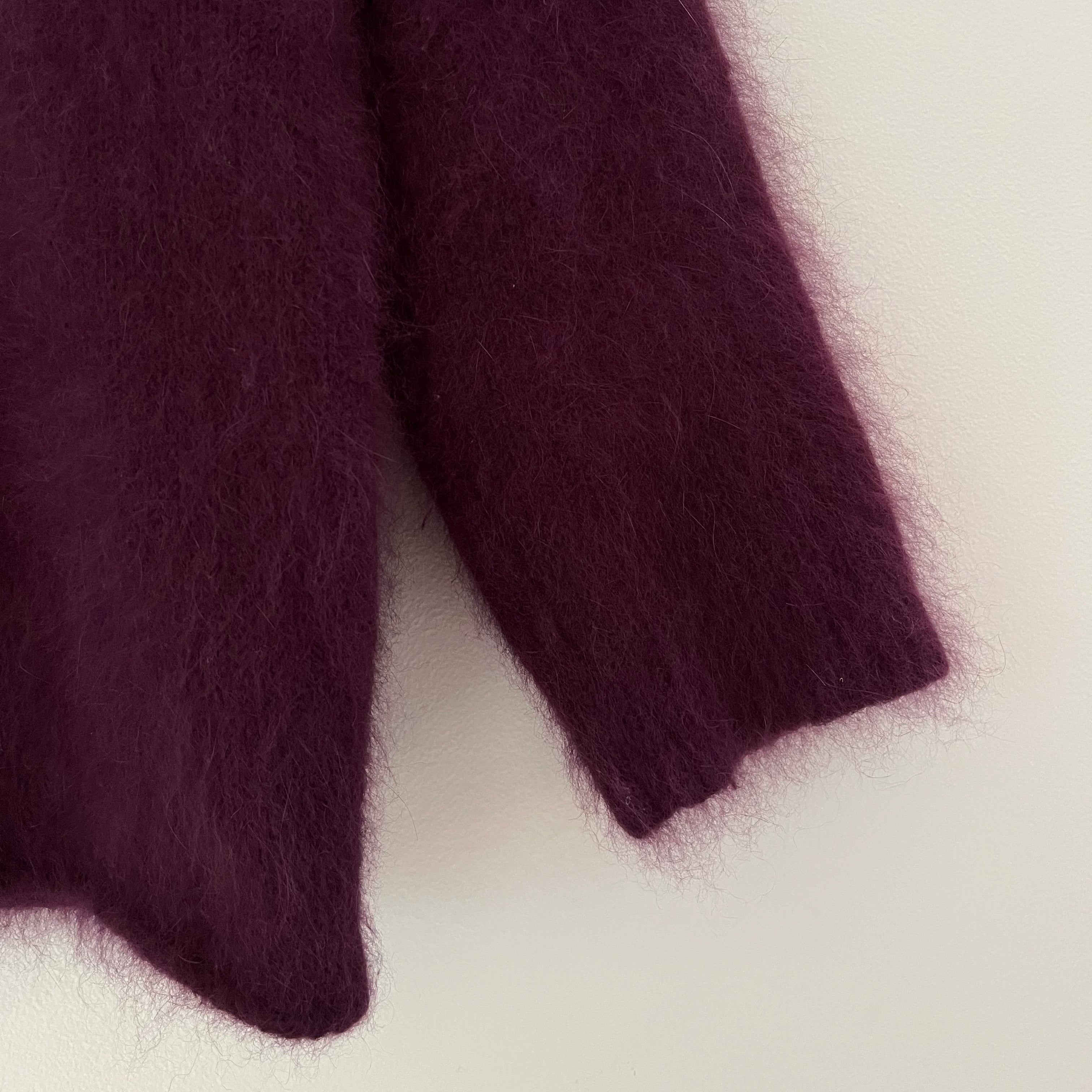 Carven Angora Sweater Top in Wine Size M.