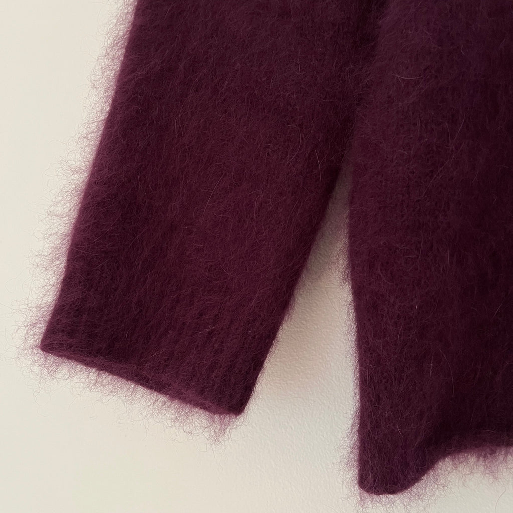 Carven Angora Sweater Top in Wine Size M.