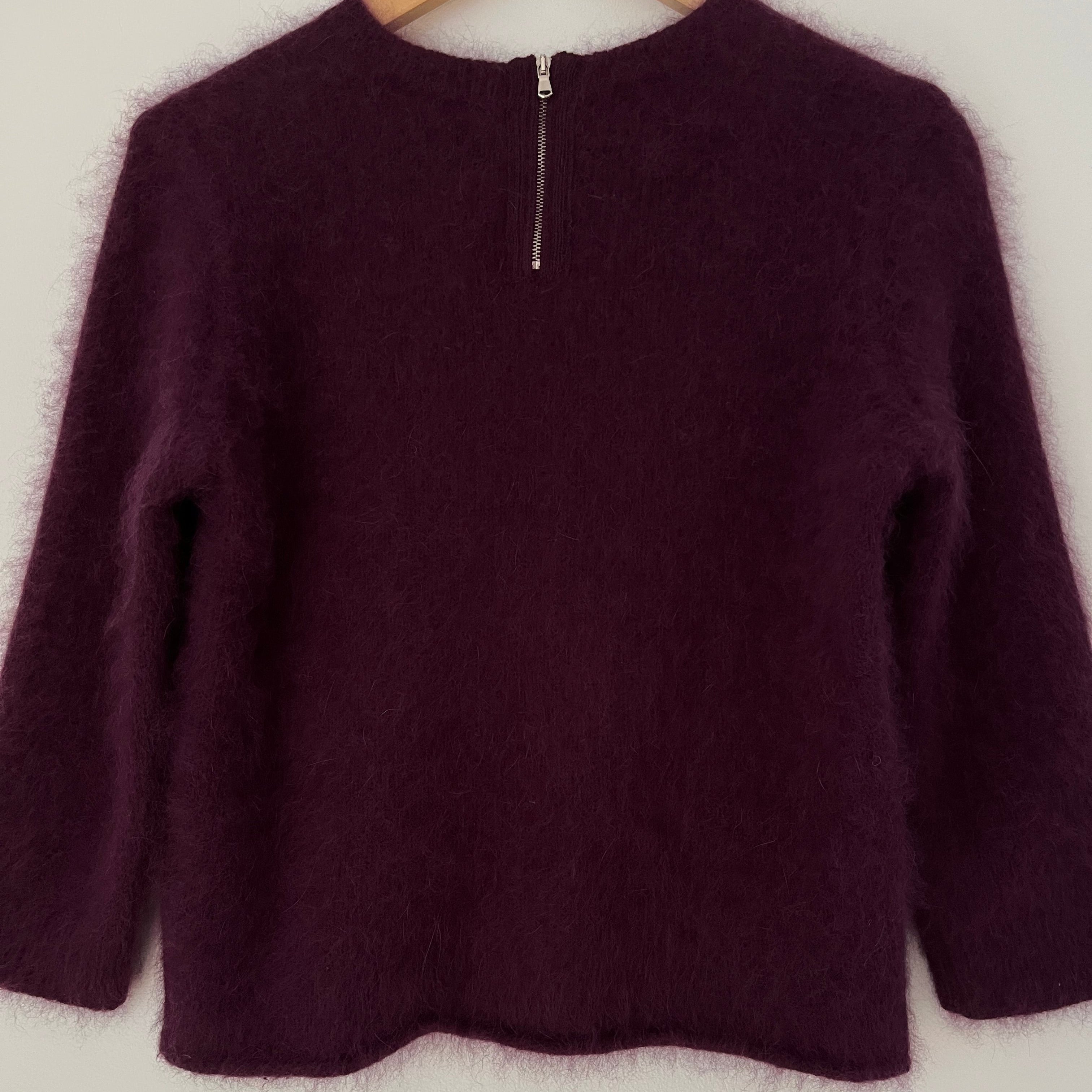 Carven Angora Sweater Top in Wine Size M.