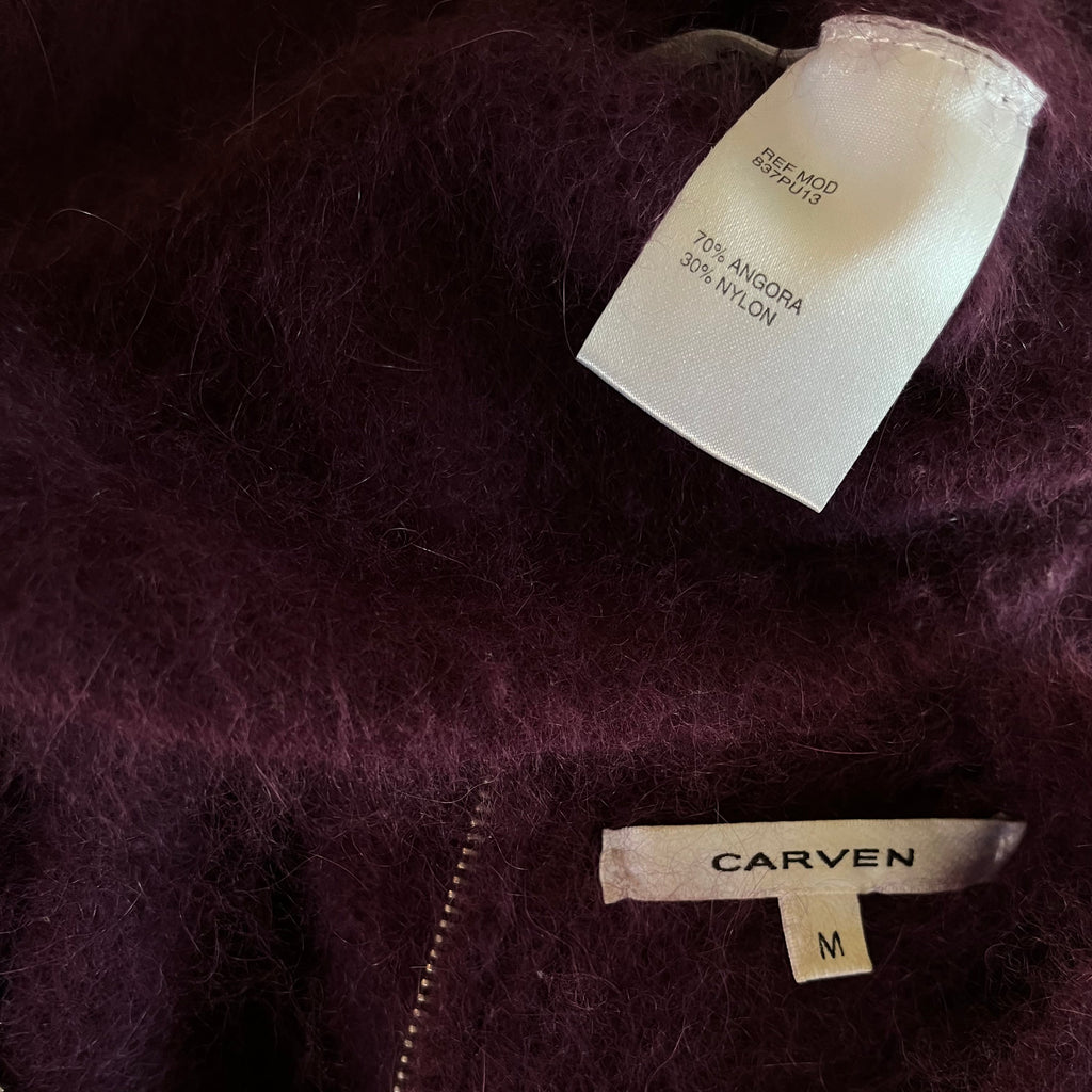 Carven Angora Sweater Top in Wine Size M.