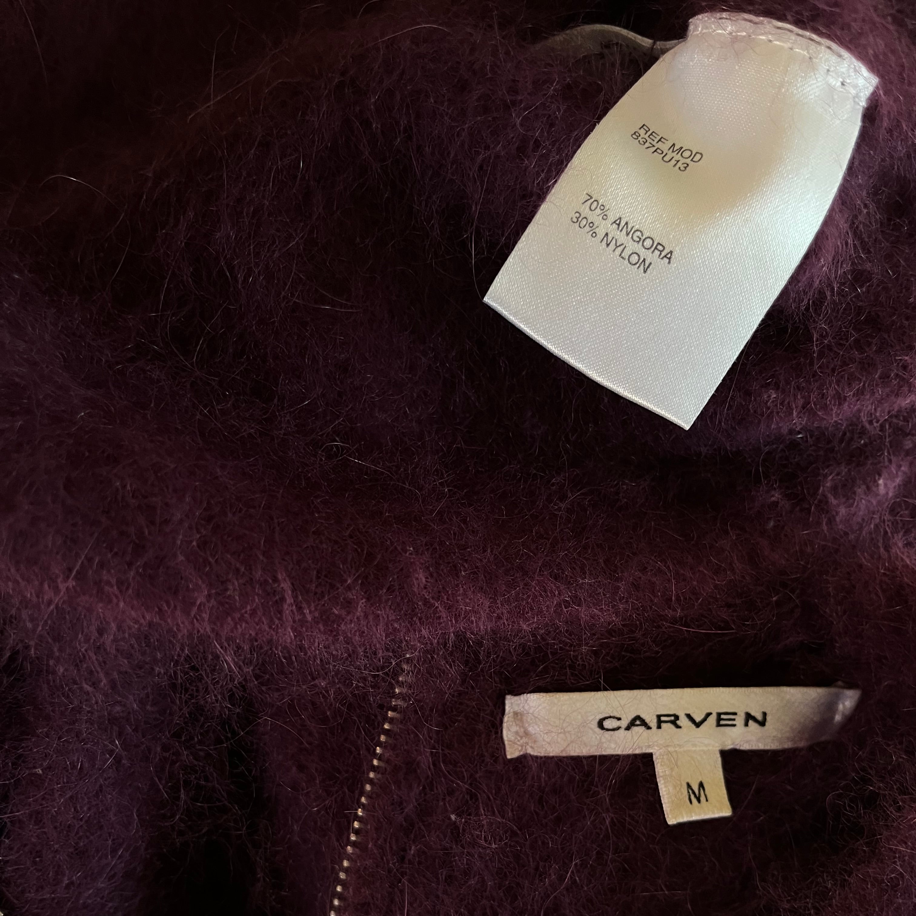 Carven Angora Sweater Top in Wine Size M.