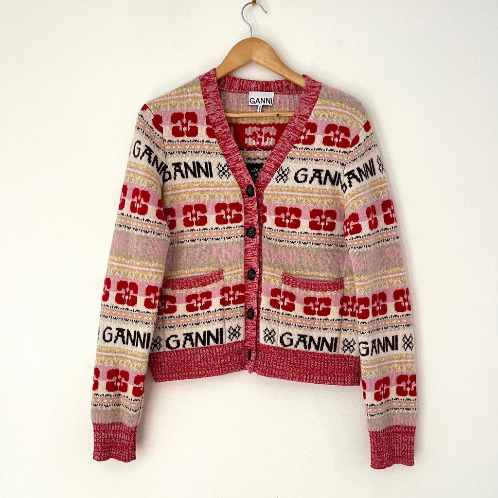 Ganni Wool Blend Cardigan Size S.