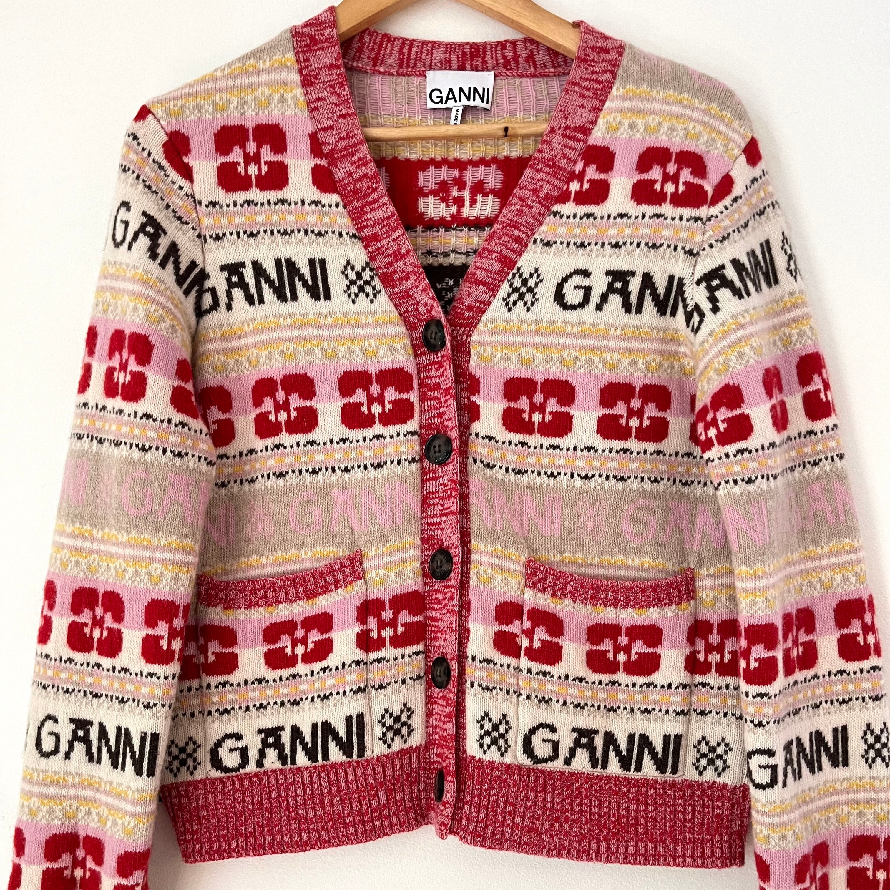 Ganni Wool Blend Cardigan Size S.
