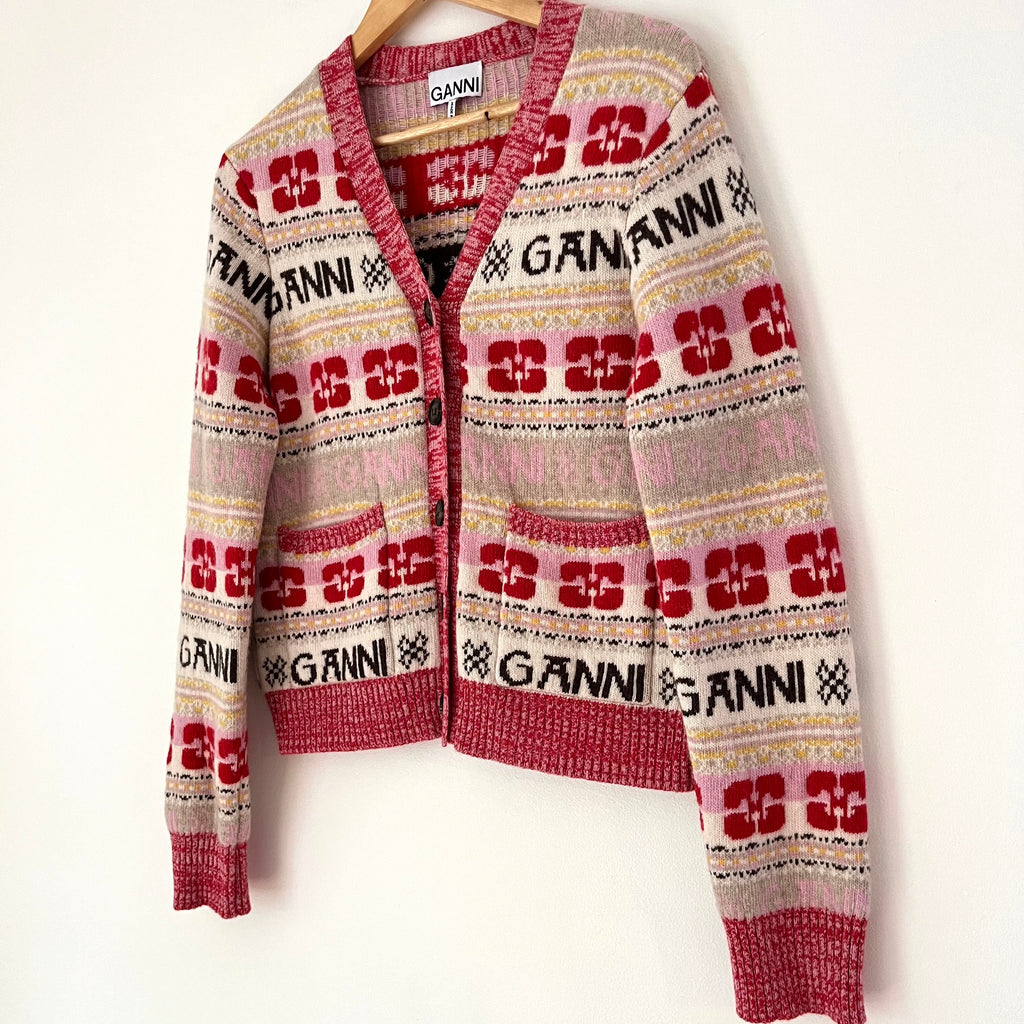 Ganni Wool Blend Cardigan Size S.