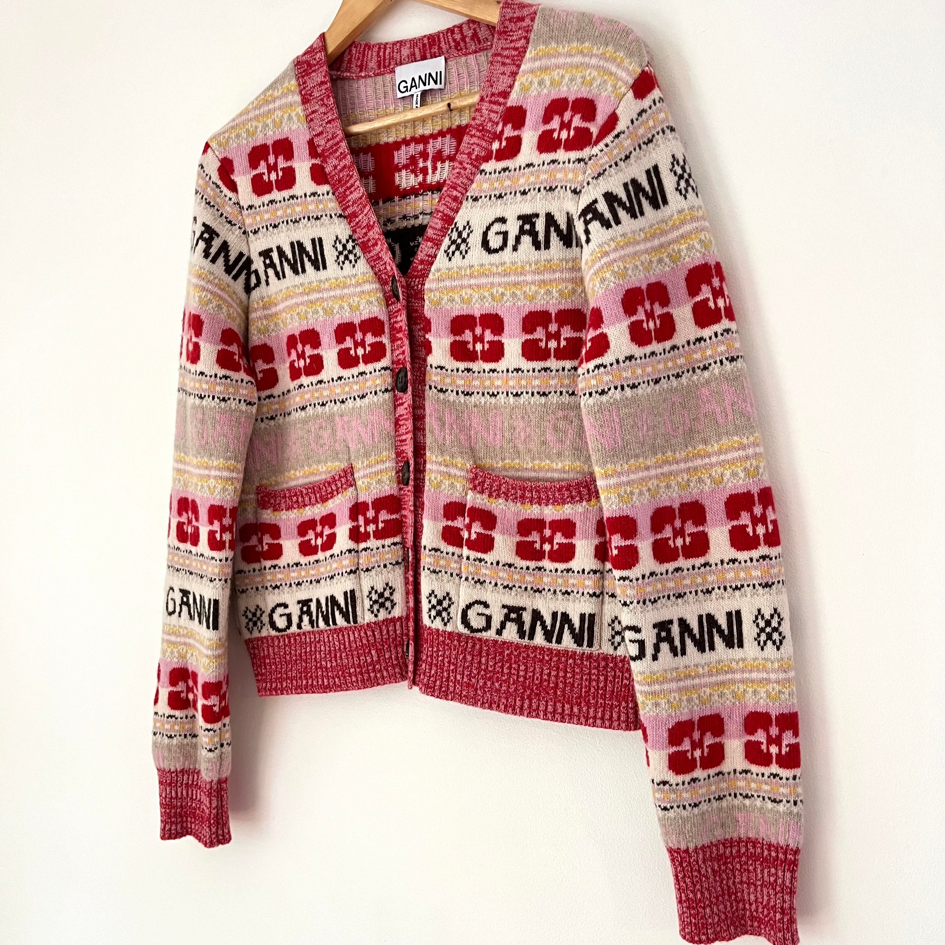 Ganni Wool Blend Cardigan Size S.