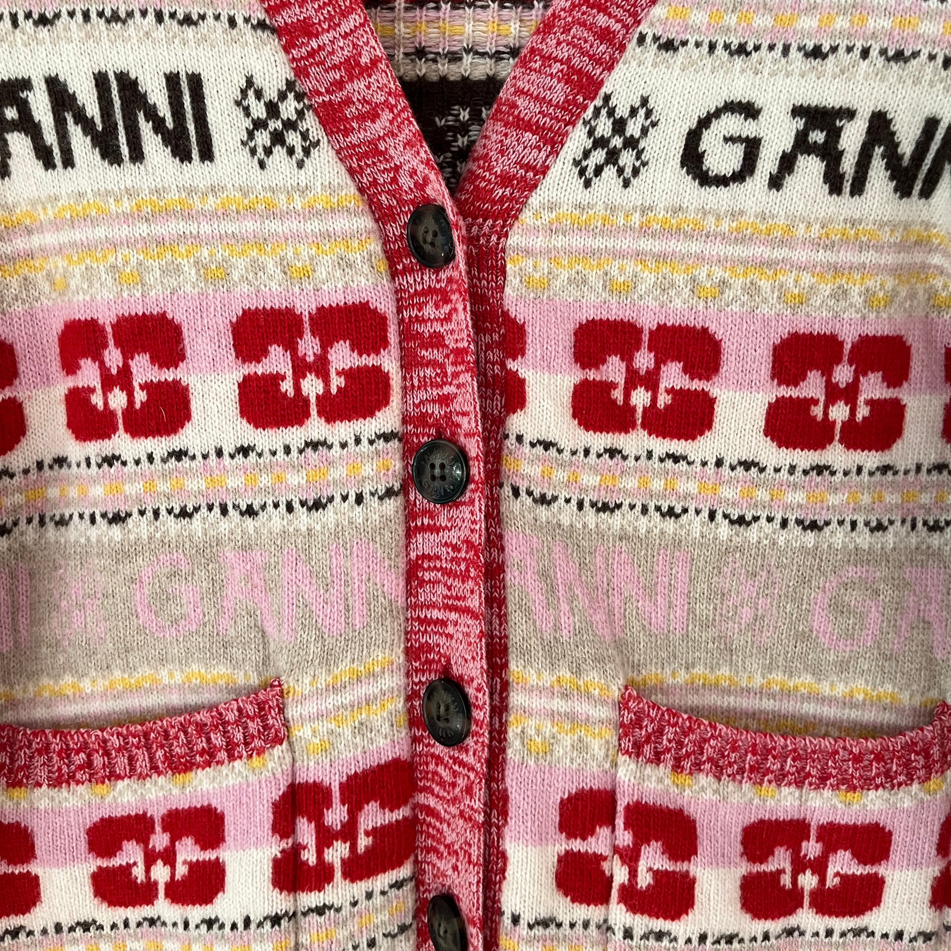 Ganni Wool Blend Cardigan Size S.