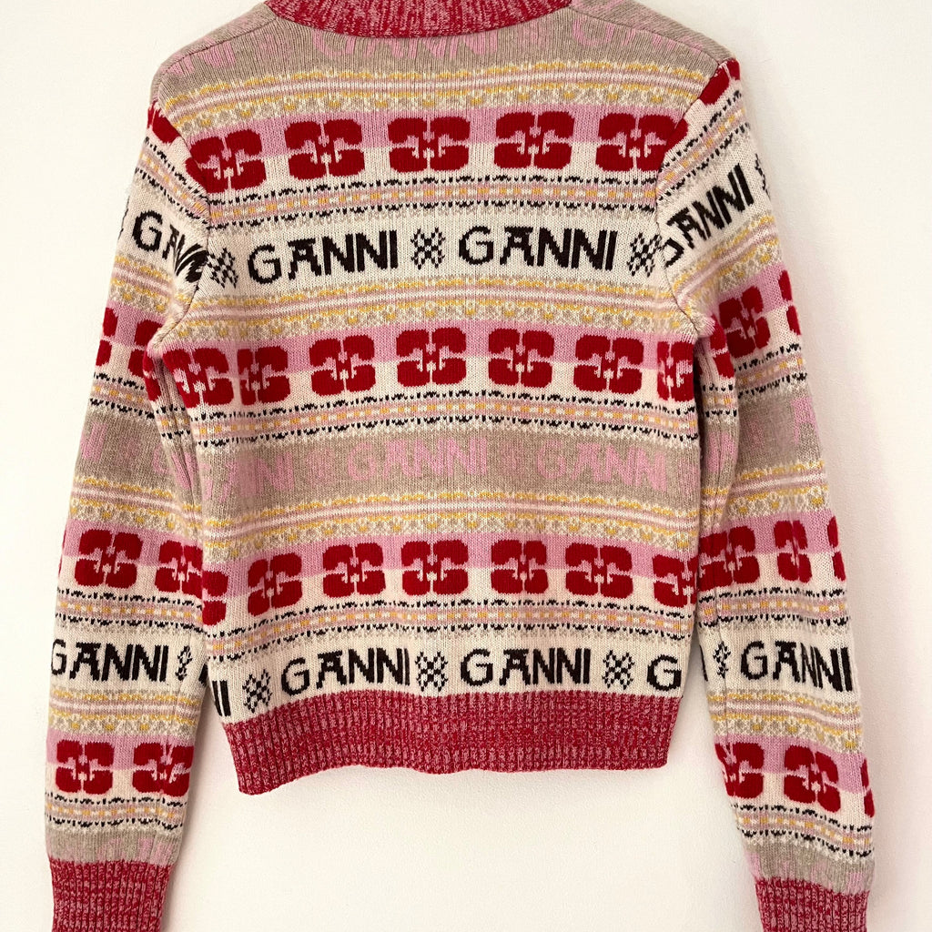 Ganni Wool Blend Cardigan Size S.