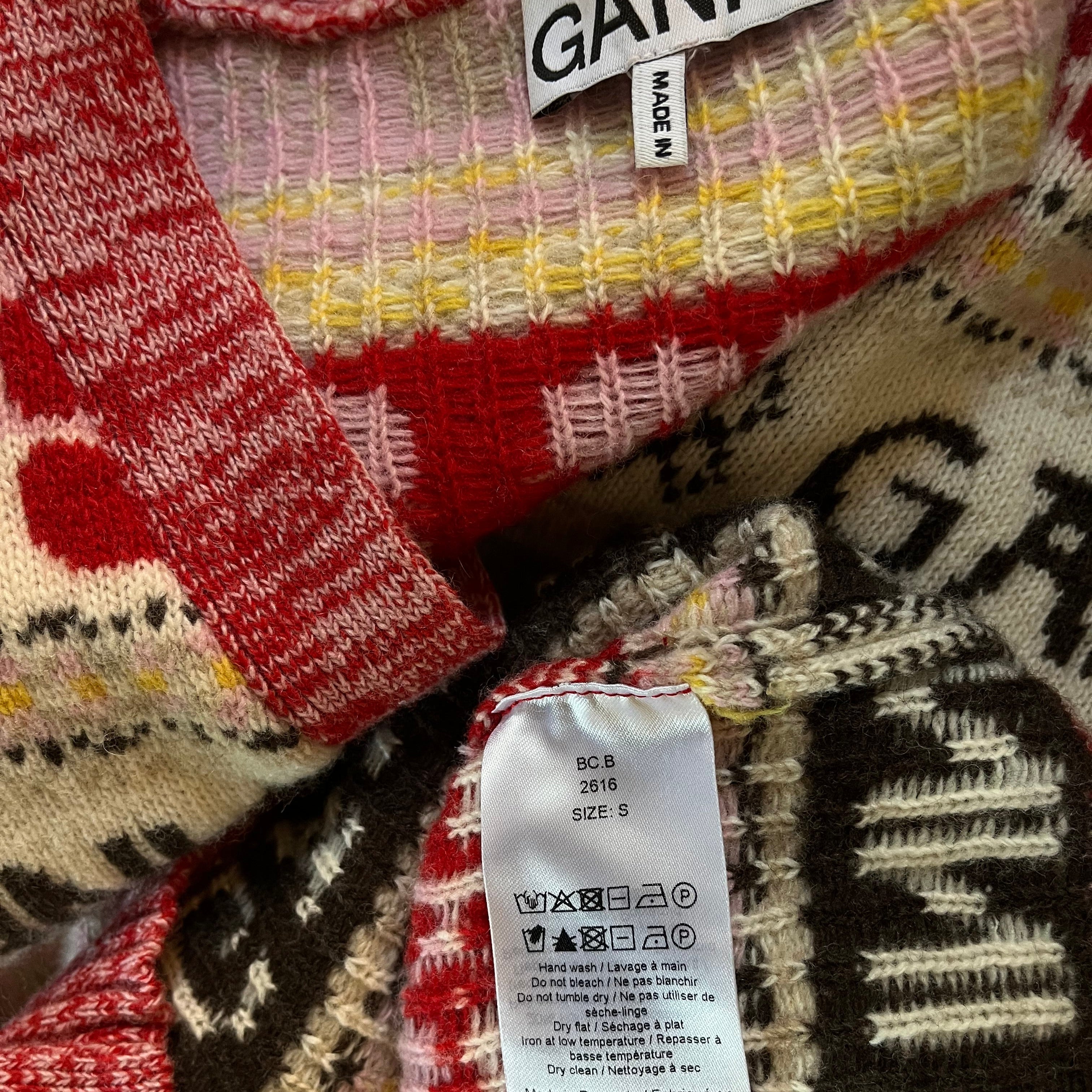 Ganni Wool Blend Cardigan Size S.