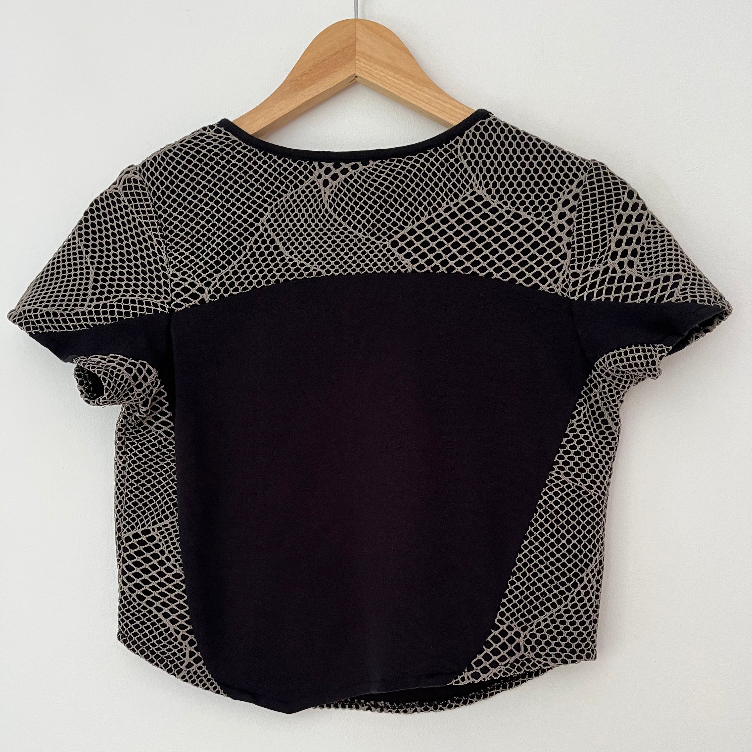 Karla Laidlaw Mesh Short Sleeve Top.