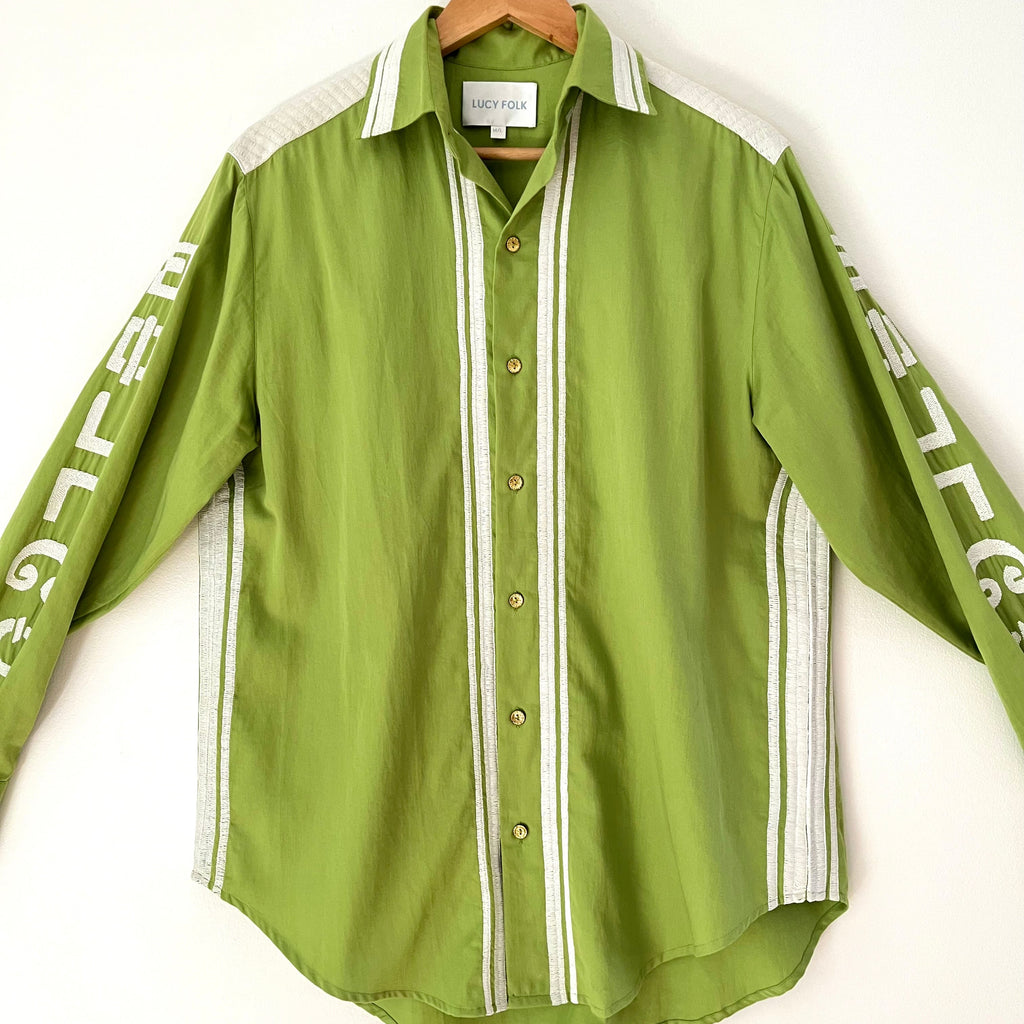 Lucy Folk MANTRA Archive Shirt in Wasabi Green Size M/L.