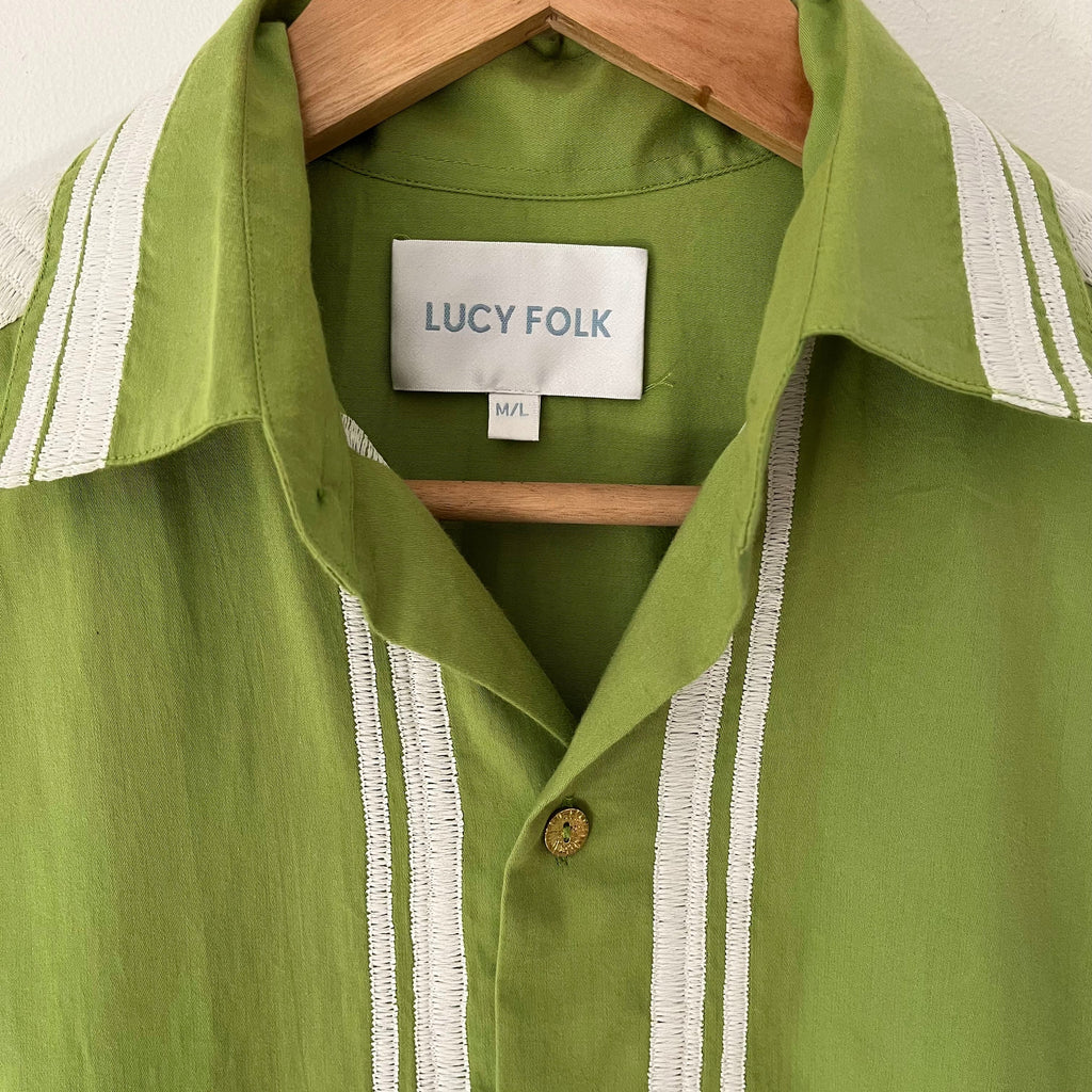 Lucy Folk MANTRA Archive Shirt in Wasabi Green Size M/L.