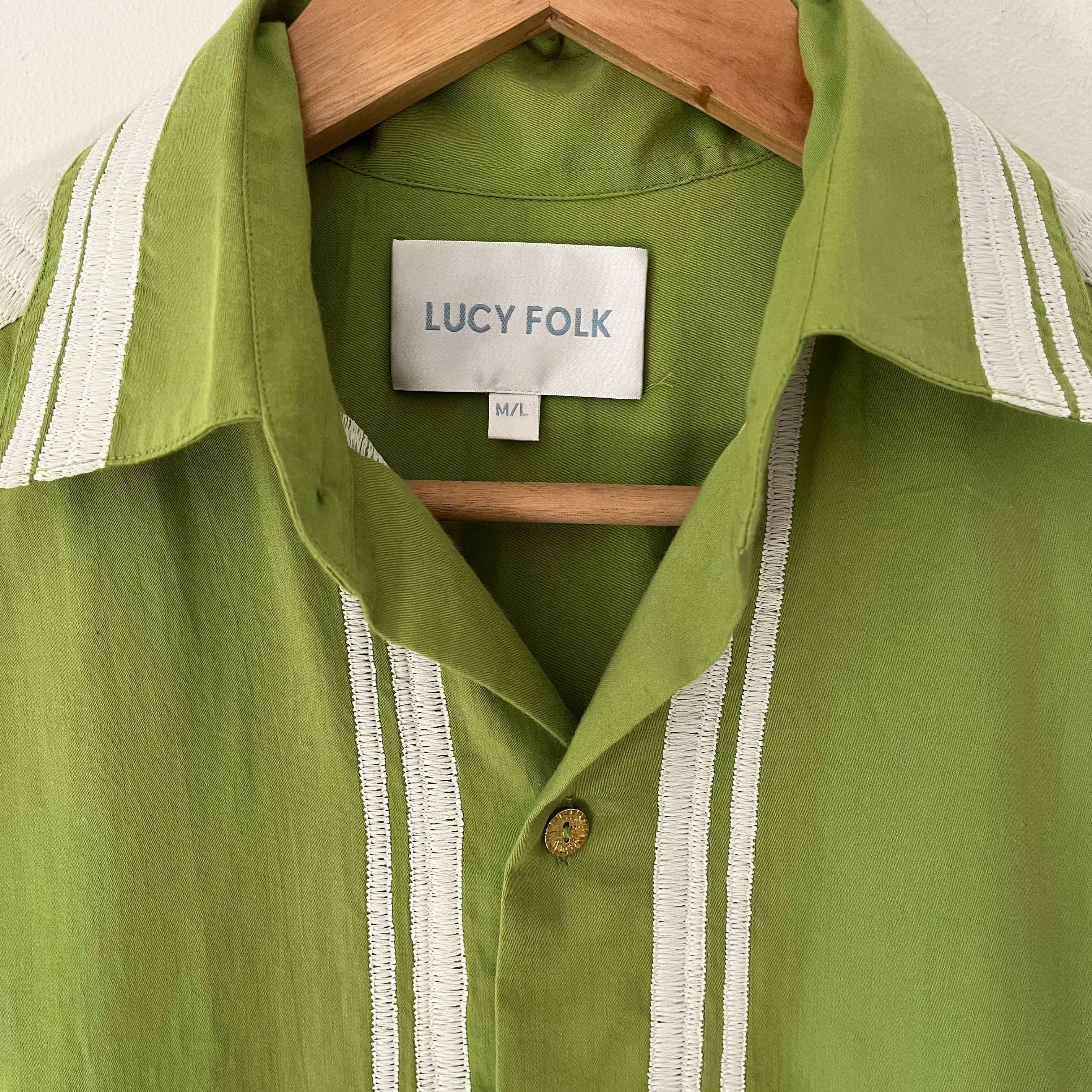 Lucy Folk MANTRA Archive Shirt in Wasabi Green Size M/L.