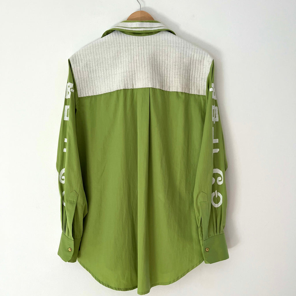 Lucy Folk MANTRA Archive Shirt in Wasabi Green Size M/L.